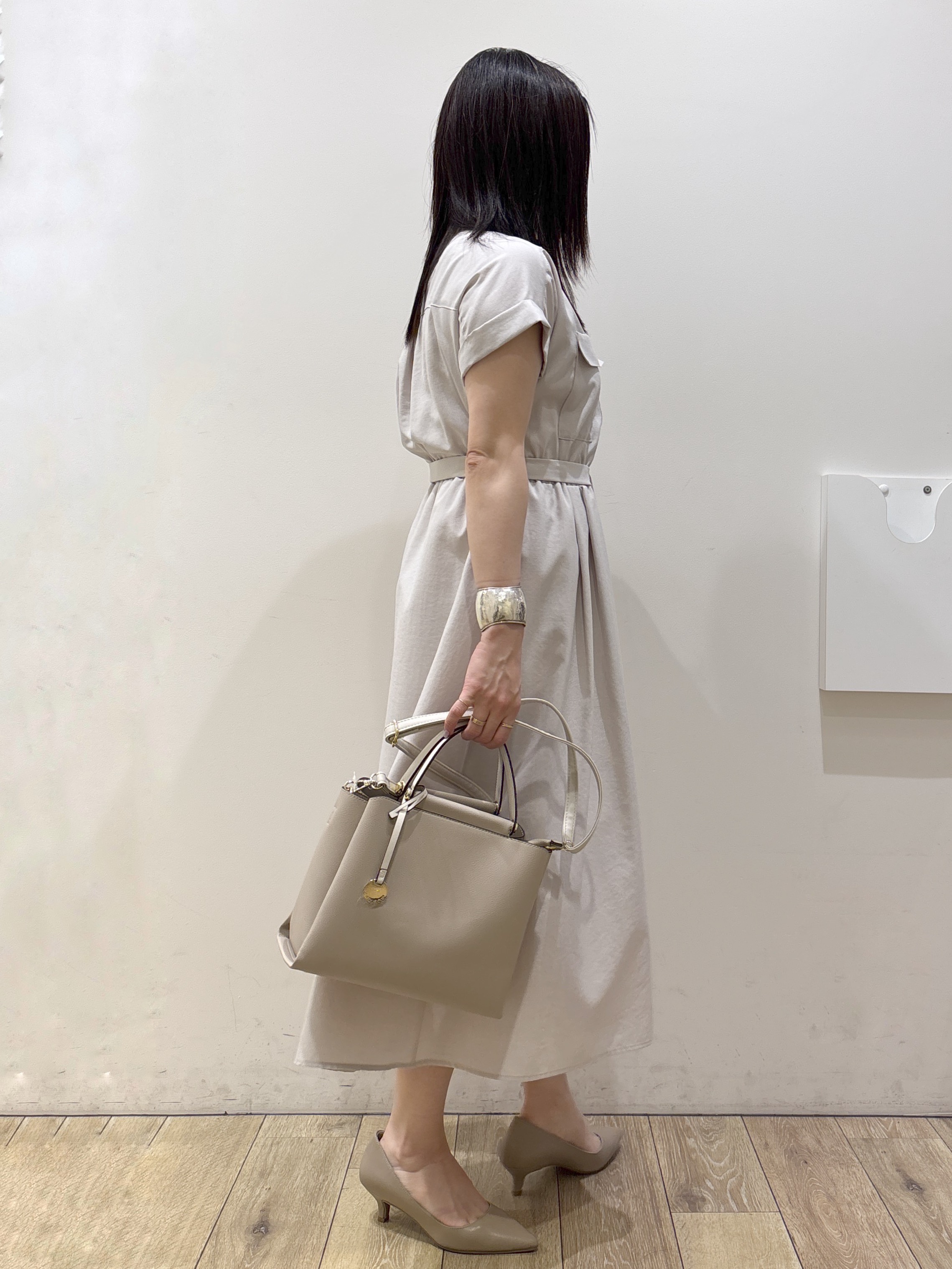mameさんの「index｜ダブルポケットスキッパーワンピース【防シワ／洗濯機OK】《XS～3L／6col》」を使ったコーディネート
