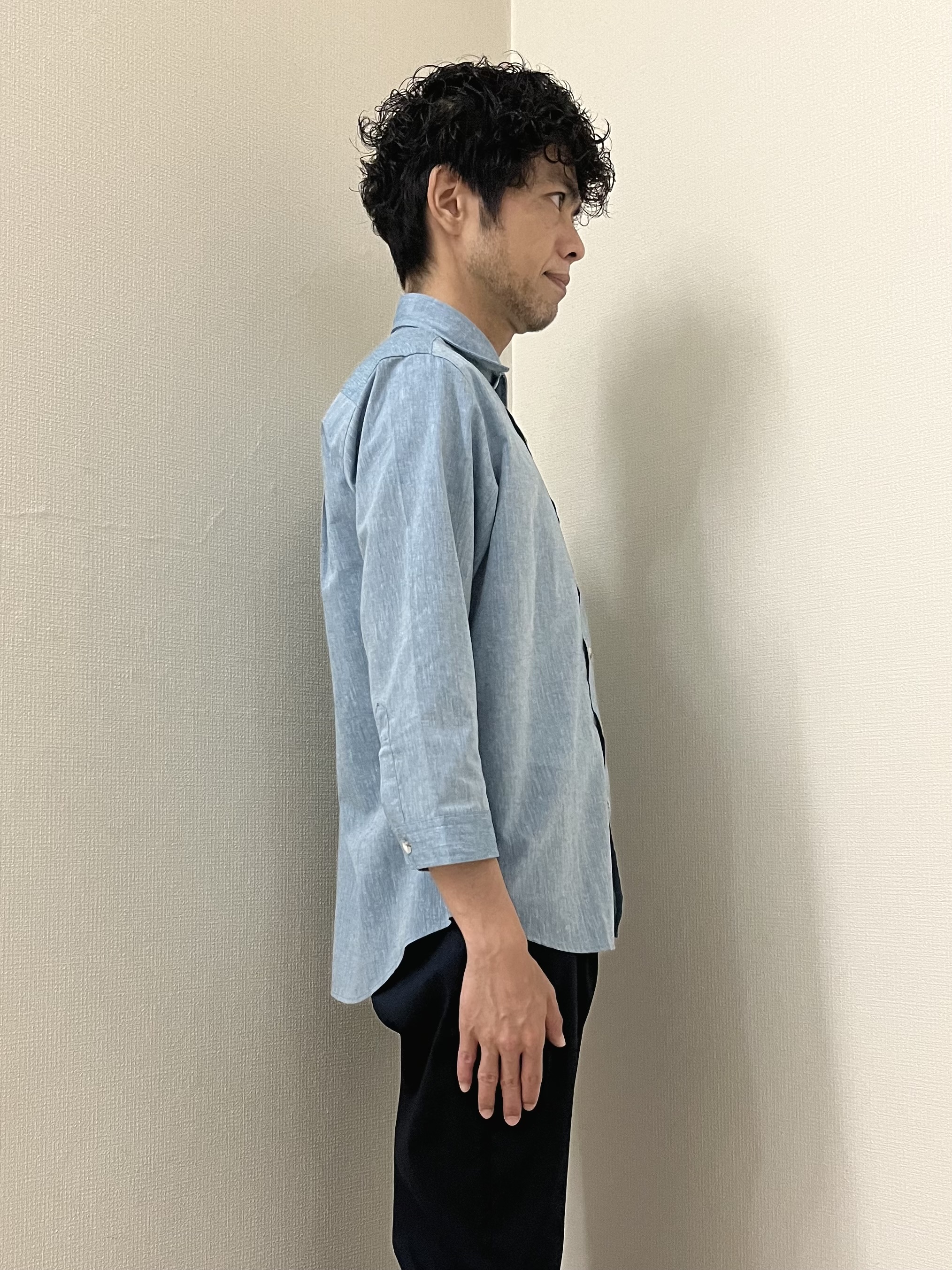 URAさんの「TAKEO KIKUCHI｜【接触冷感】ハイブリッド リネン 七分袖シャツ」を使ったコーディネート
