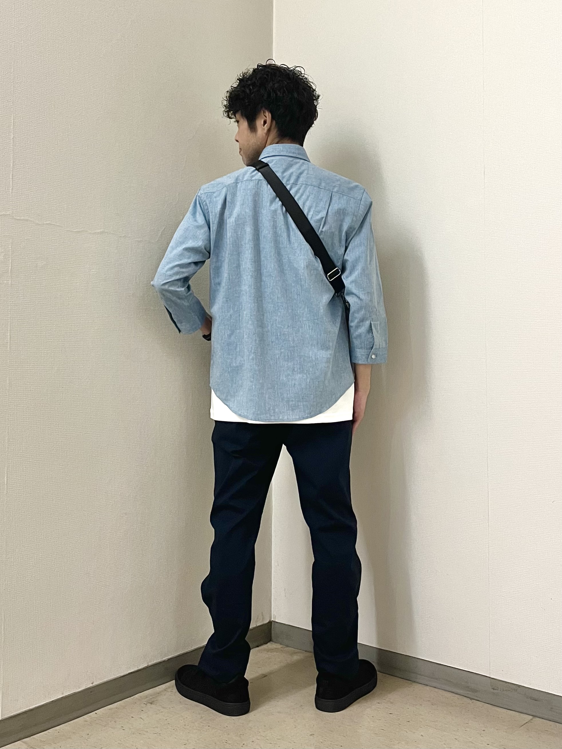 URAさんの「TAKEO KIKUCHI｜【接触冷感】ハイブリッド リネン 七分袖シャツ」を使ったコーディネート