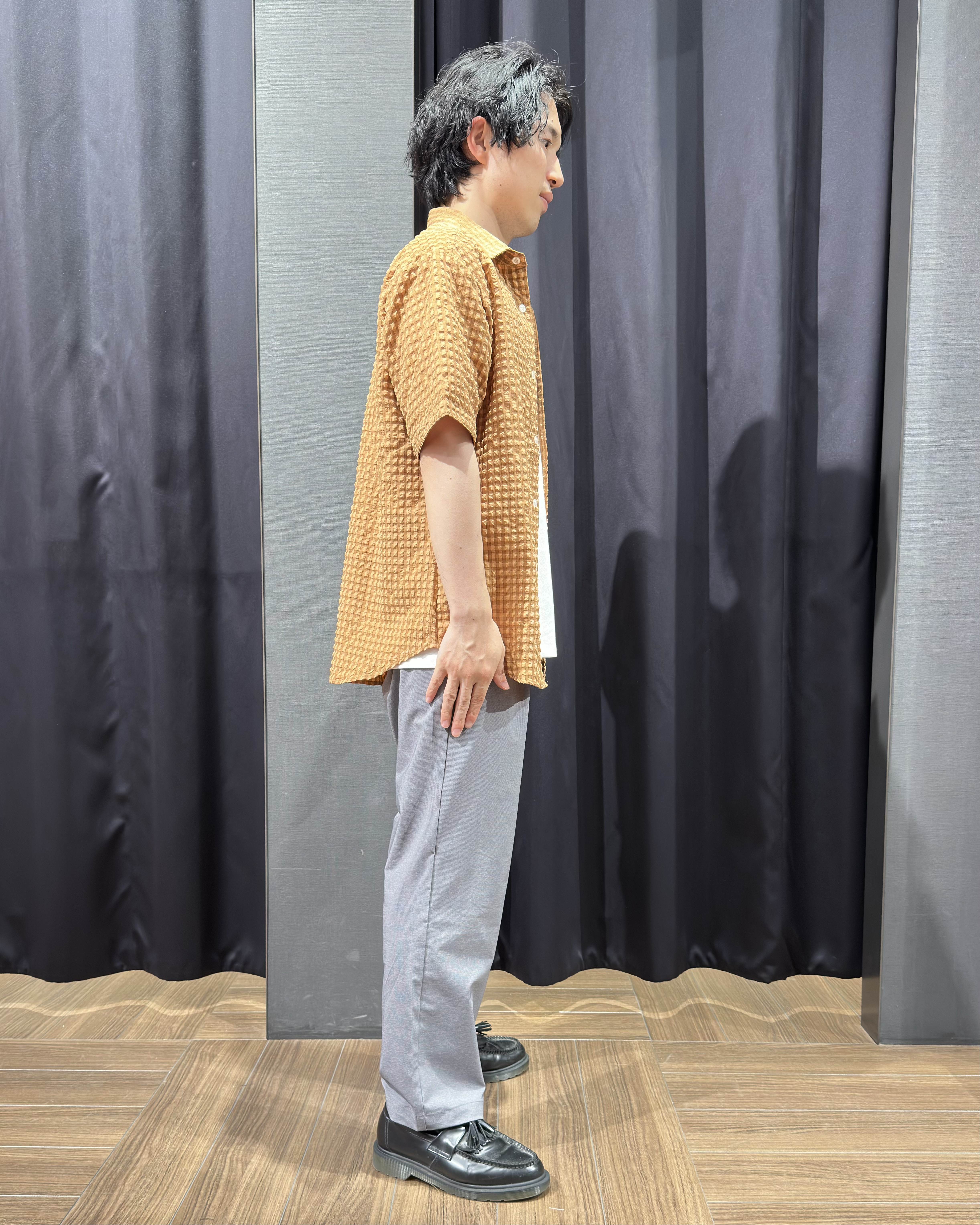 tomoyaさんの「THE SHOP TK｜サッカー ギンガムチェック 半袖シャツ 洗濯機OK」を使ったコーディネート