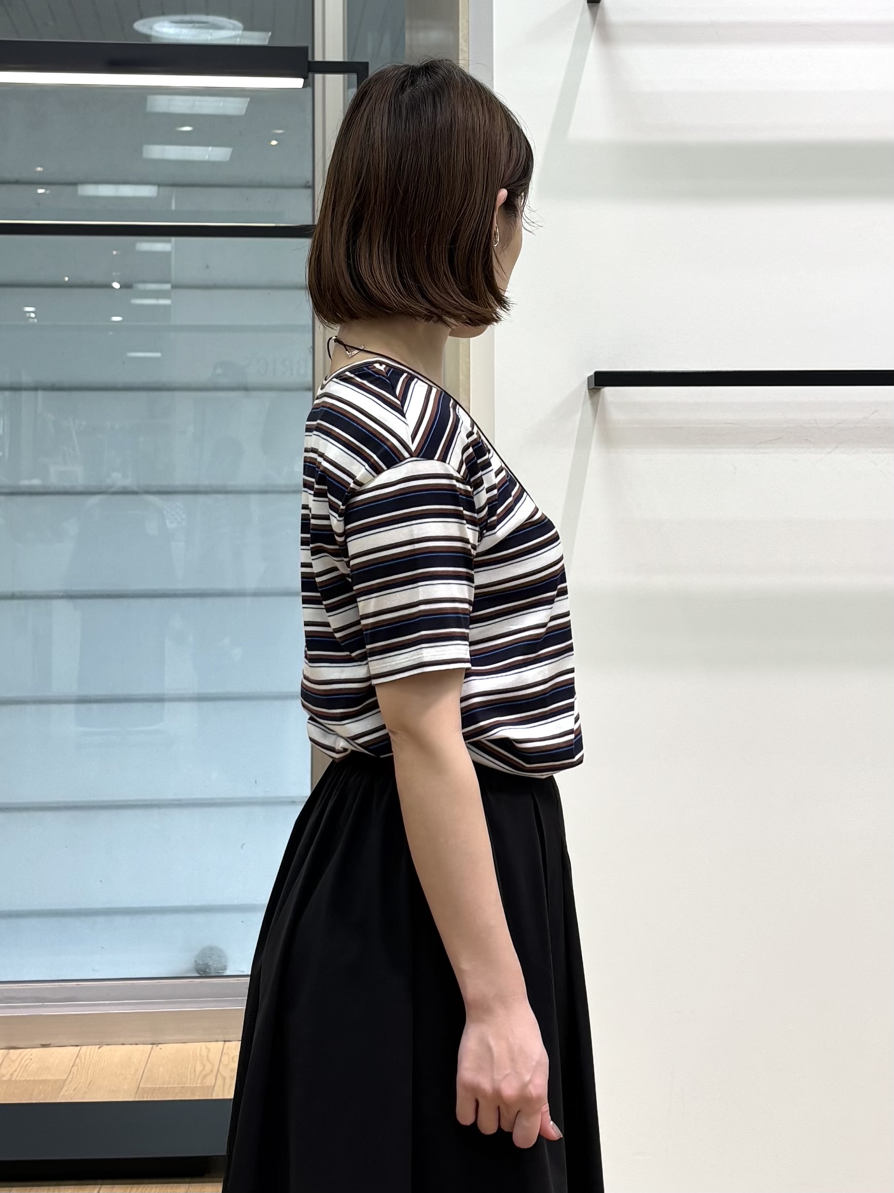 asamiさんの「INDIVI｜【ゆったり／着映え】ボーダーリラクシーTシャツ」を使ったコーディネート