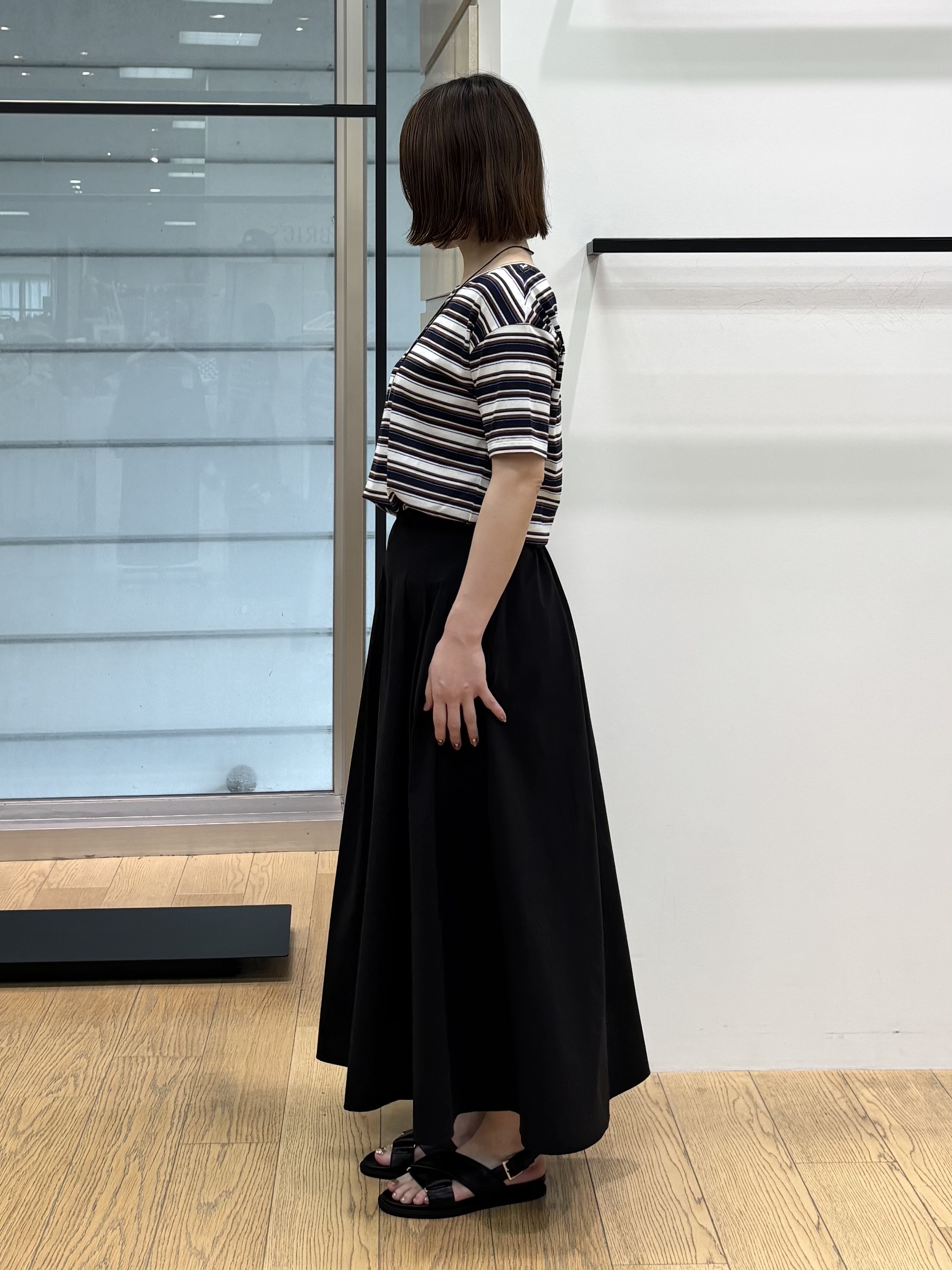 asamiさんの「INDIVI｜【ゆったり／着映え】ボーダーリラクシーTシャツ」を使ったコーディネート