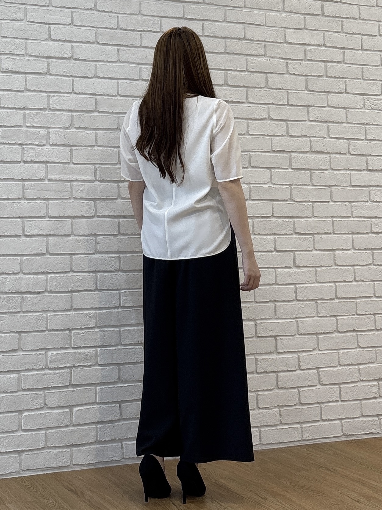 sayaさんの「COUP DE CHANCE｜【手洗い可／日本製】袖シアーパフスリーブ ブラウス」を使ったコーディネート