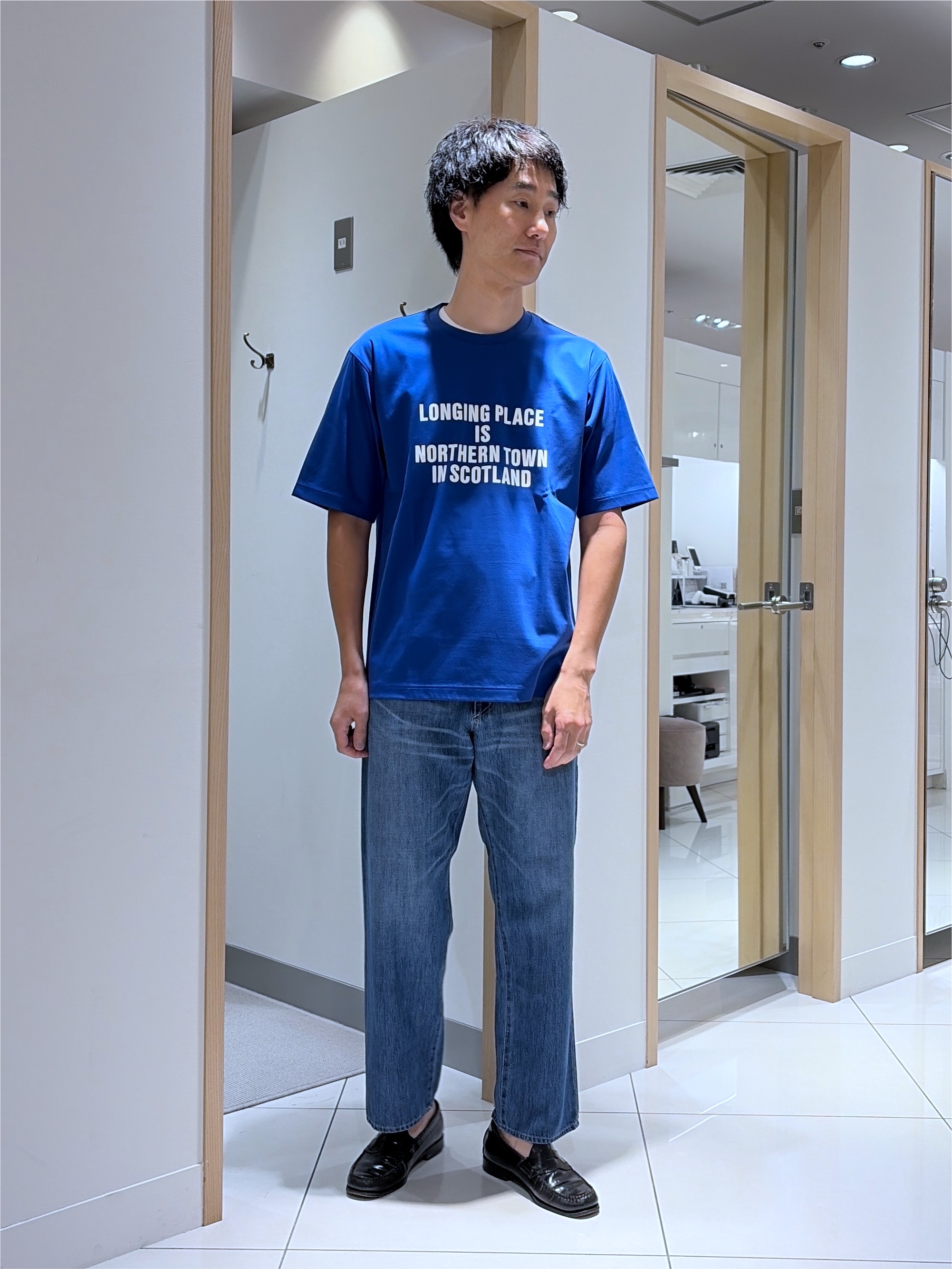 mutoさんの「TAKEO KIKUCHI｜【BOWLER HAT LABEL】アイスクリアコットン バッククロスピストル 半袖Tシャツ」を使ったコーディネート