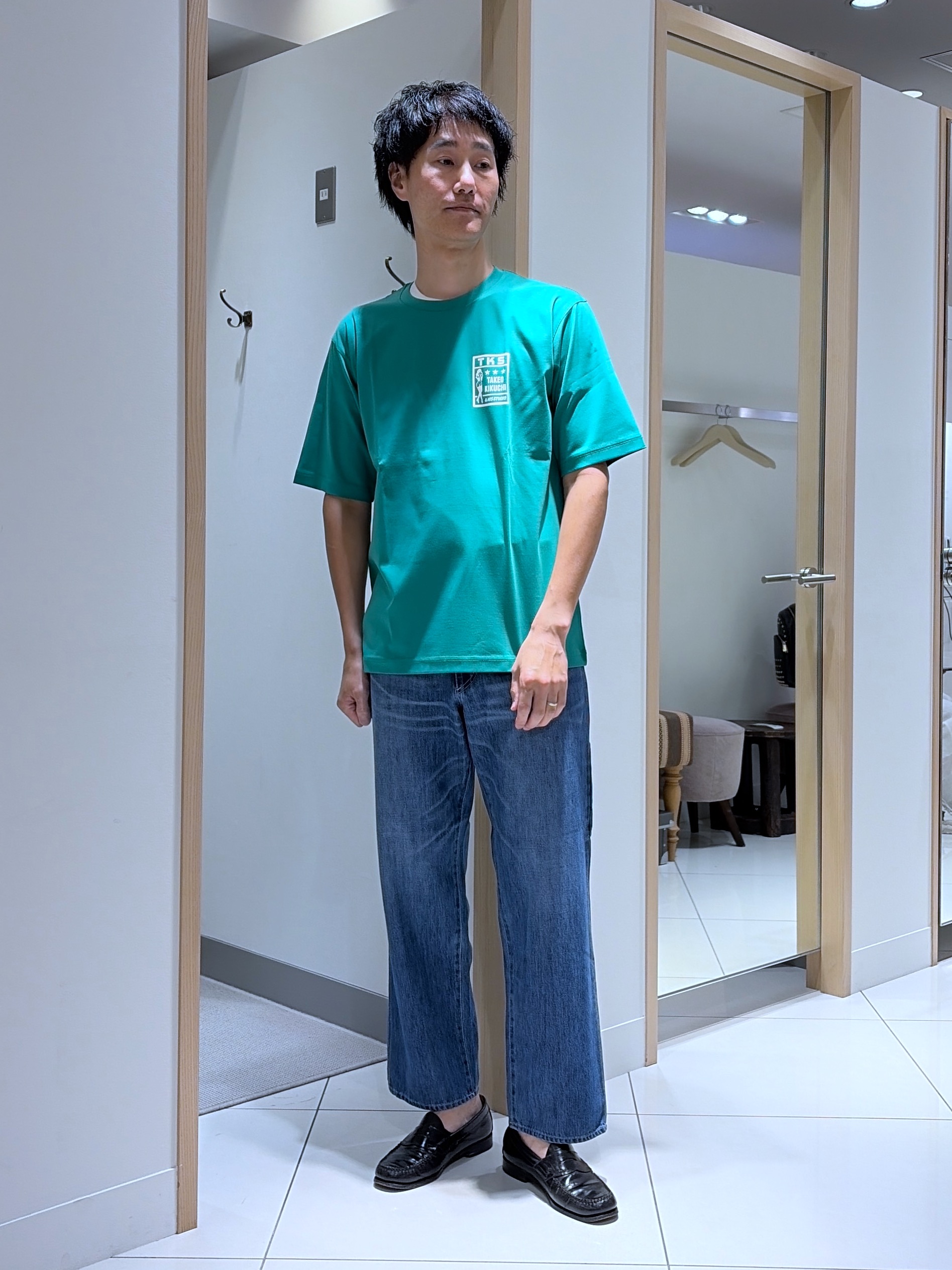 mutoさんの「TAKEO KIKUCHI｜【BOWLER HAT LABEL】アイスクリアコットン ピンナップガール 半袖Tシャツ」を使ったコーディネート