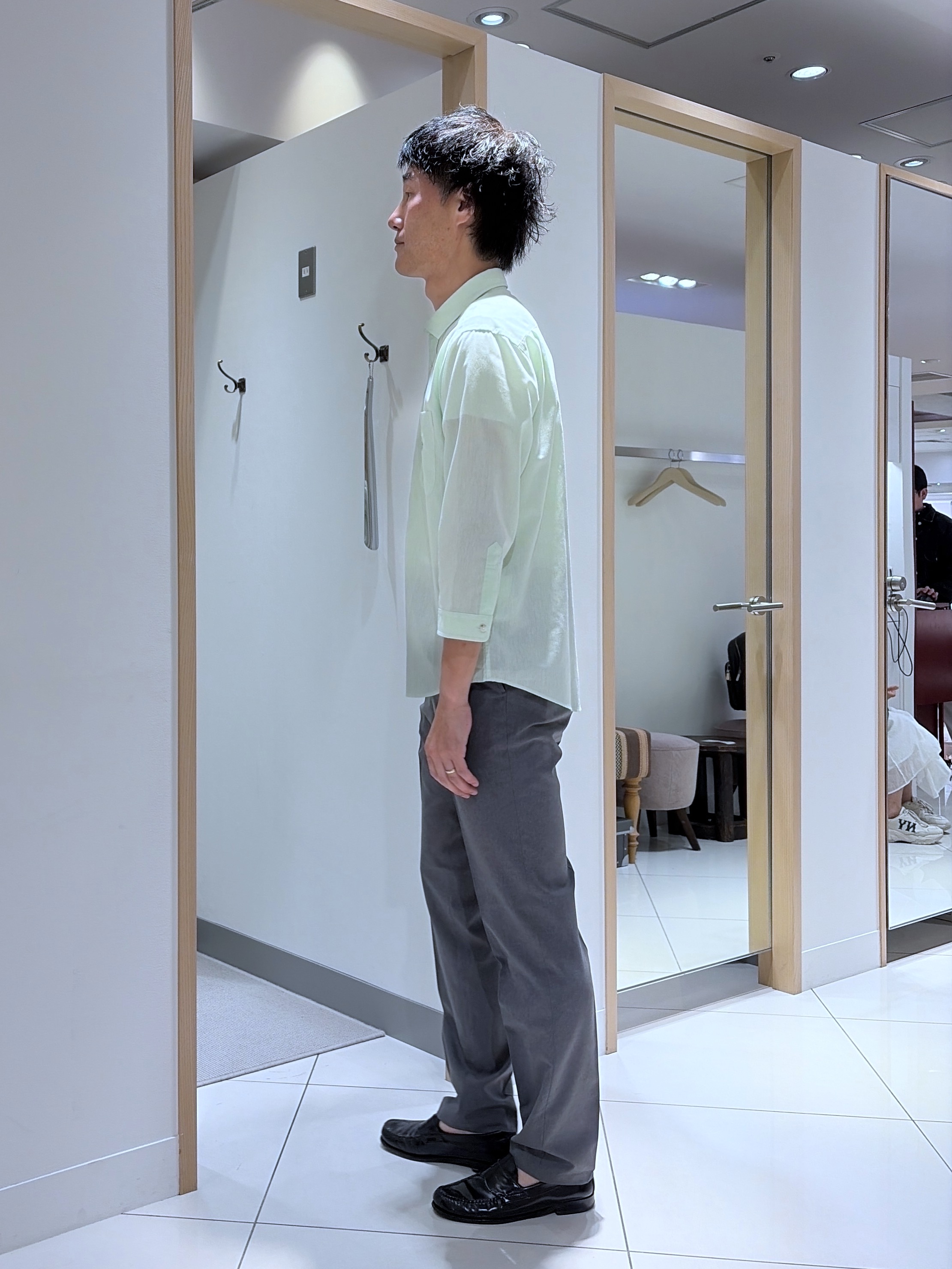 mutoさんの「TAKEO KIKUCHI｜【接触冷感】ハイブリッド リネン 七分袖シャツ」を使ったコーディネート