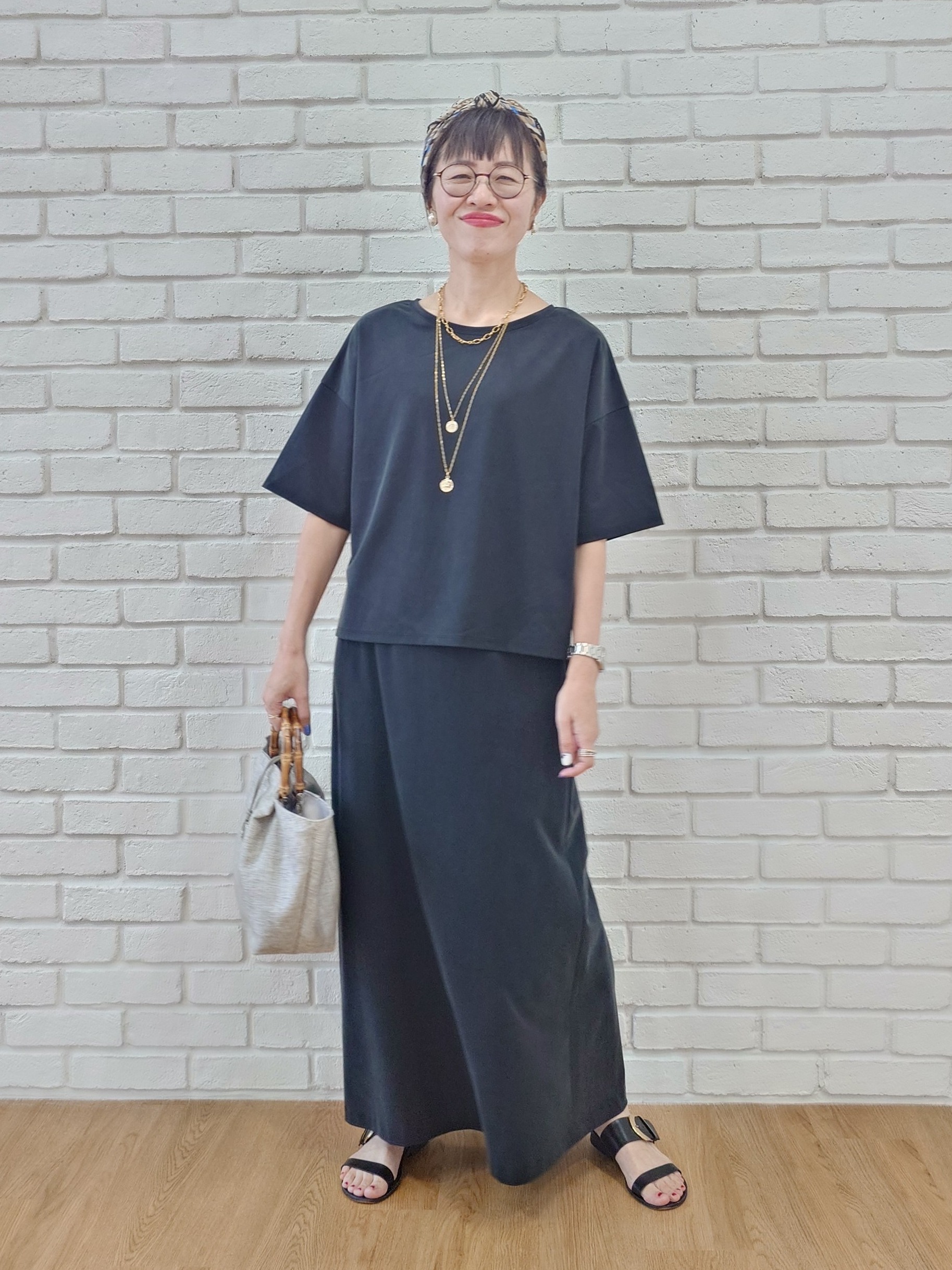 MUTSUKOさんの「UNTITLED｜【ステンレス】レイヤードコインネックレス」を使ったコーディネート