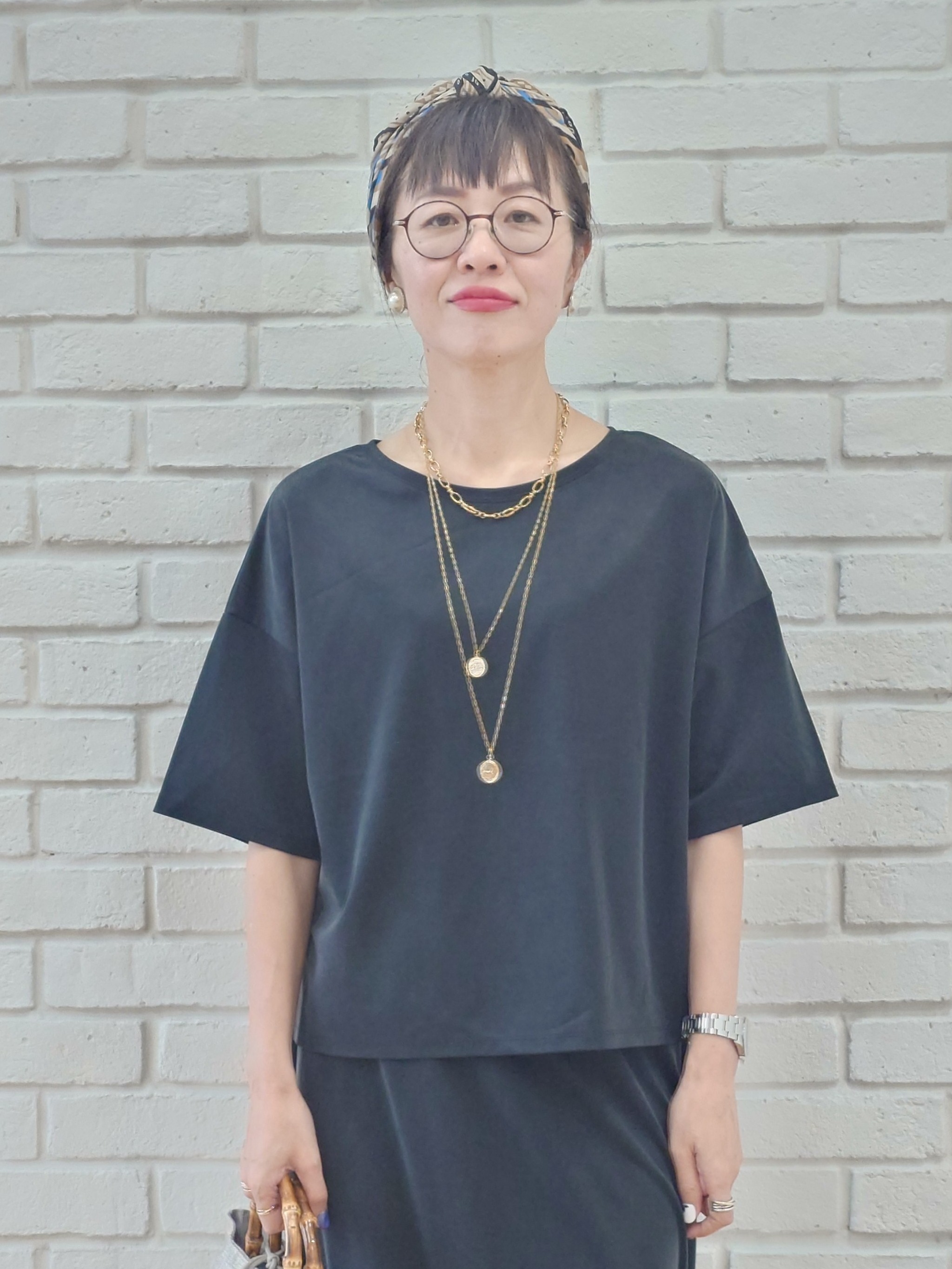 MUTSUKOさんの「UNTITLED｜【ステンレス】レイヤードコインネックレス」を使ったコーディネート