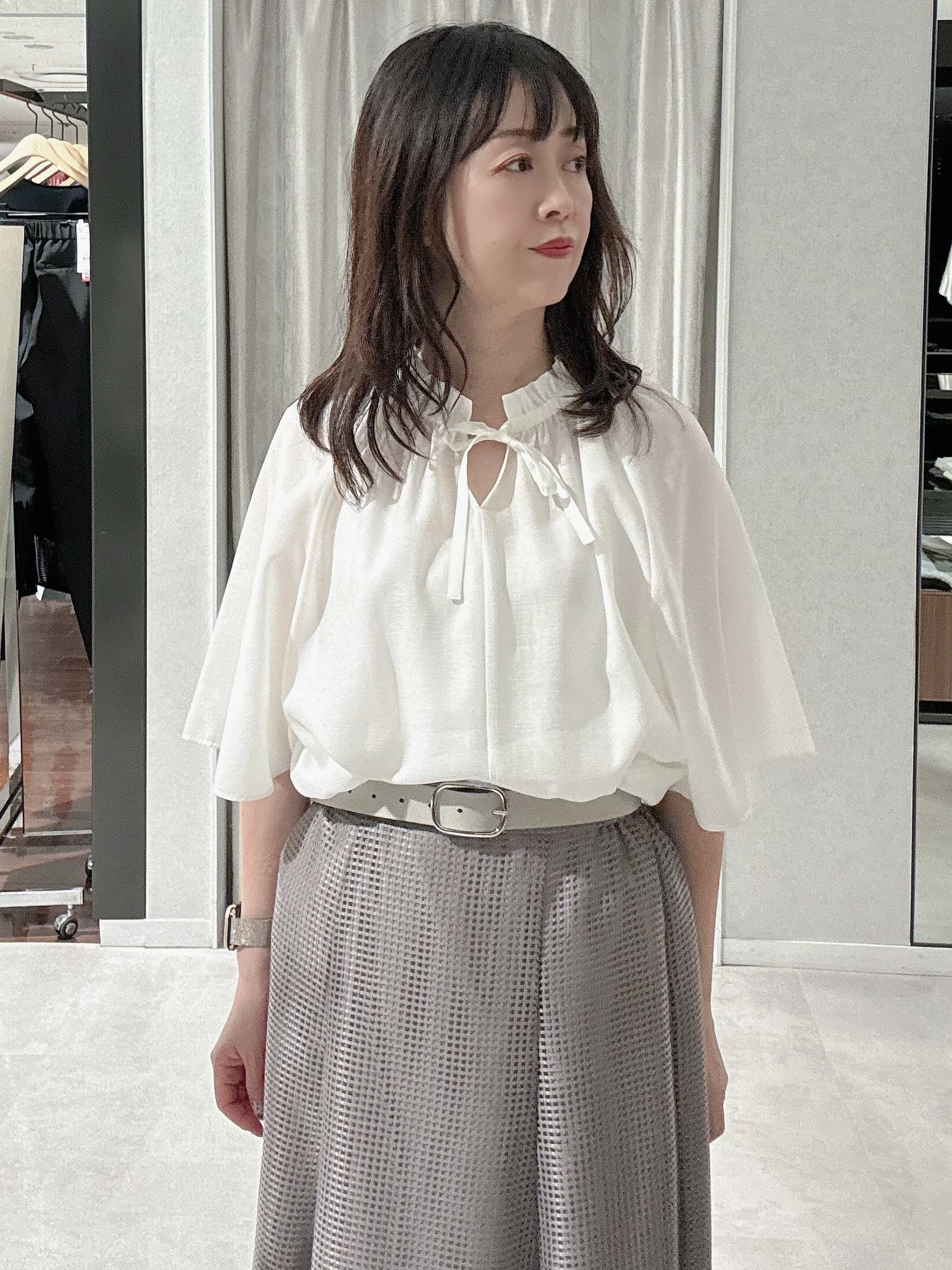 makiさんの「UNTITLED｜【9色展開/アンサンブル可】コットンクルーネックカーディガン」を使ったコーディネート