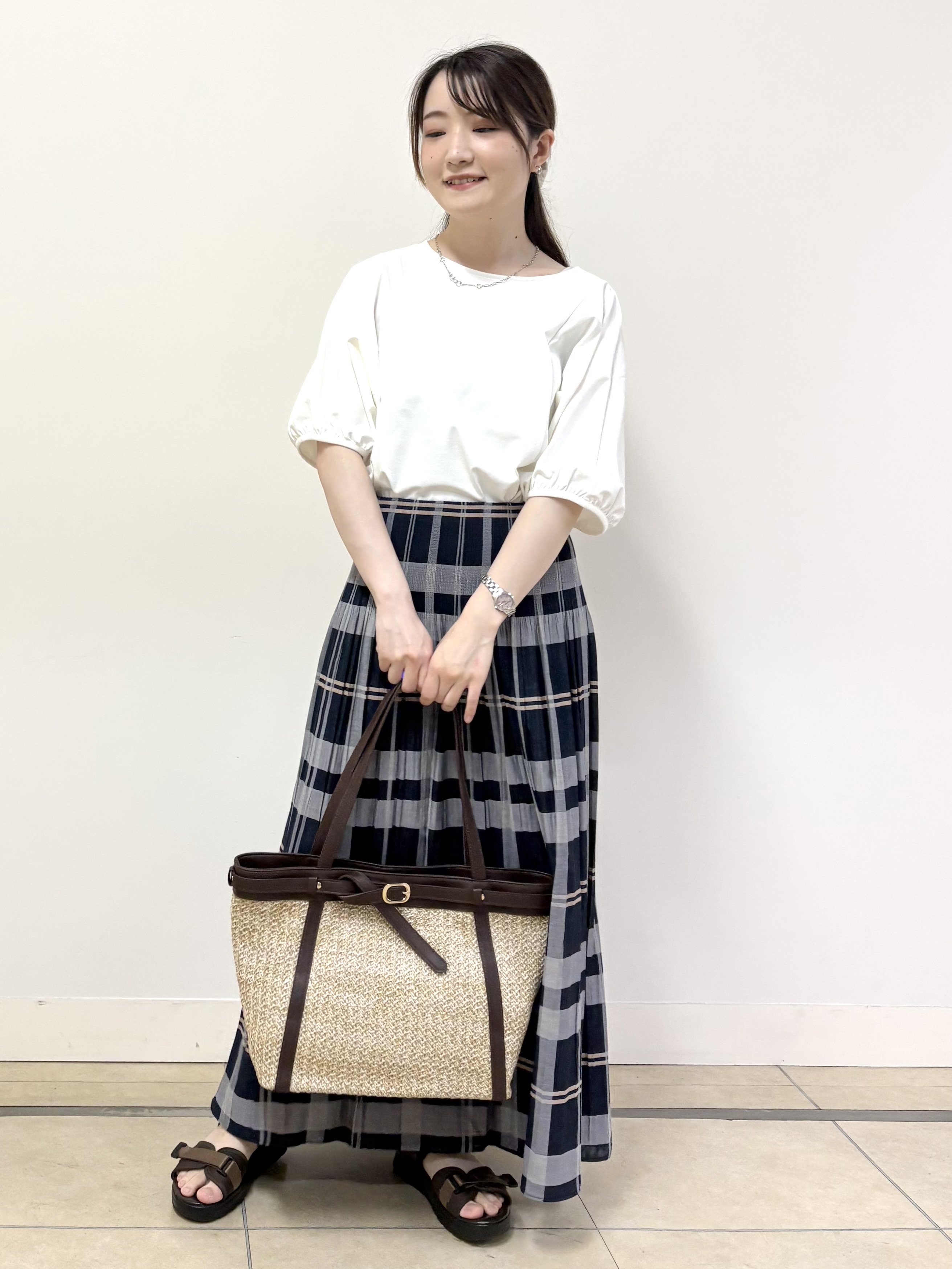 mikiさんの「Reflect｜【UVカット／接触冷感／吸水速乾】ギャザースリーブカットソー」を使ったコーディネート