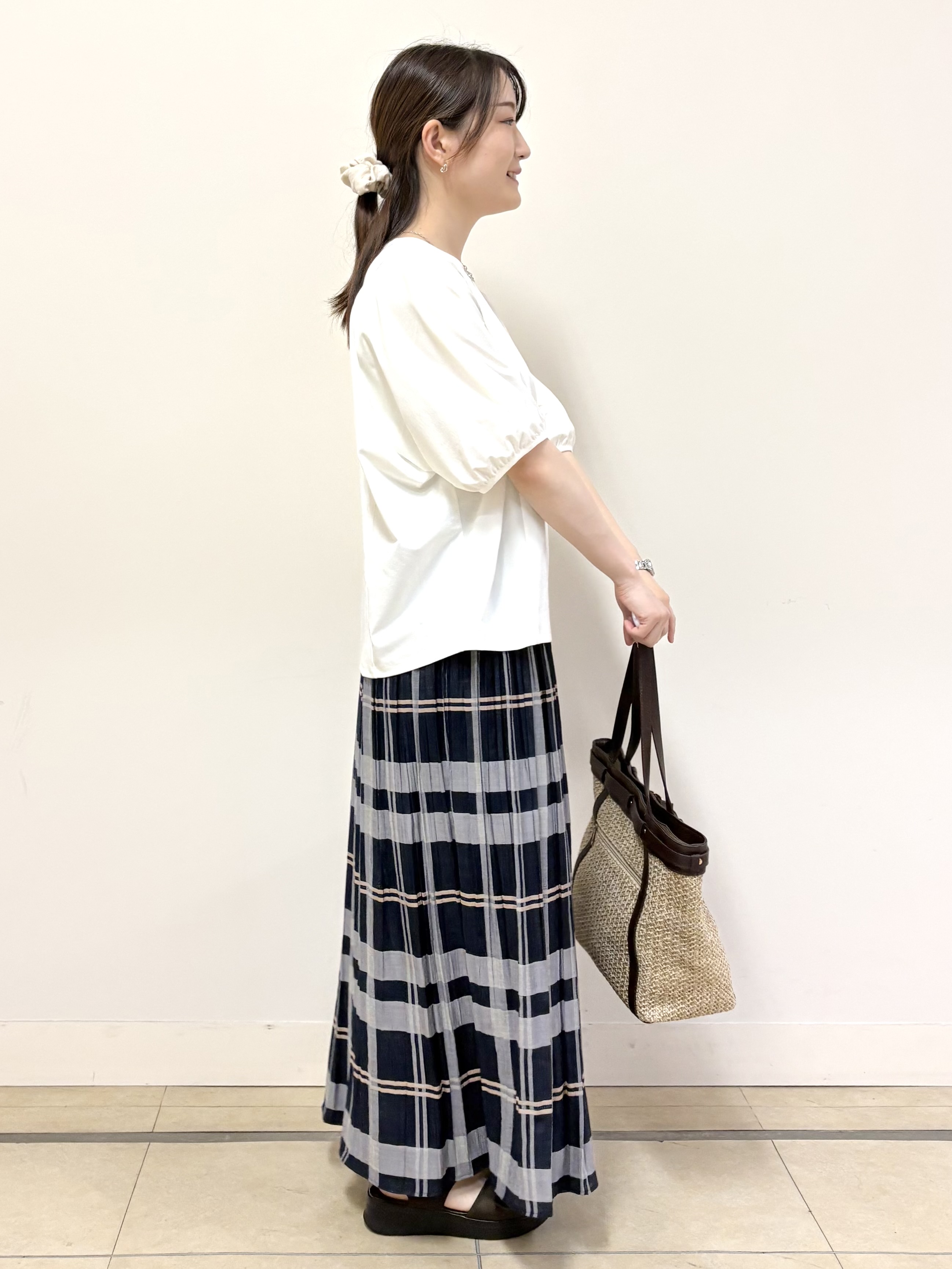 mikiさんの「Reflect｜【UVカット／接触冷感／吸水速乾】ギャザースリーブカットソー」を使ったコーディネート