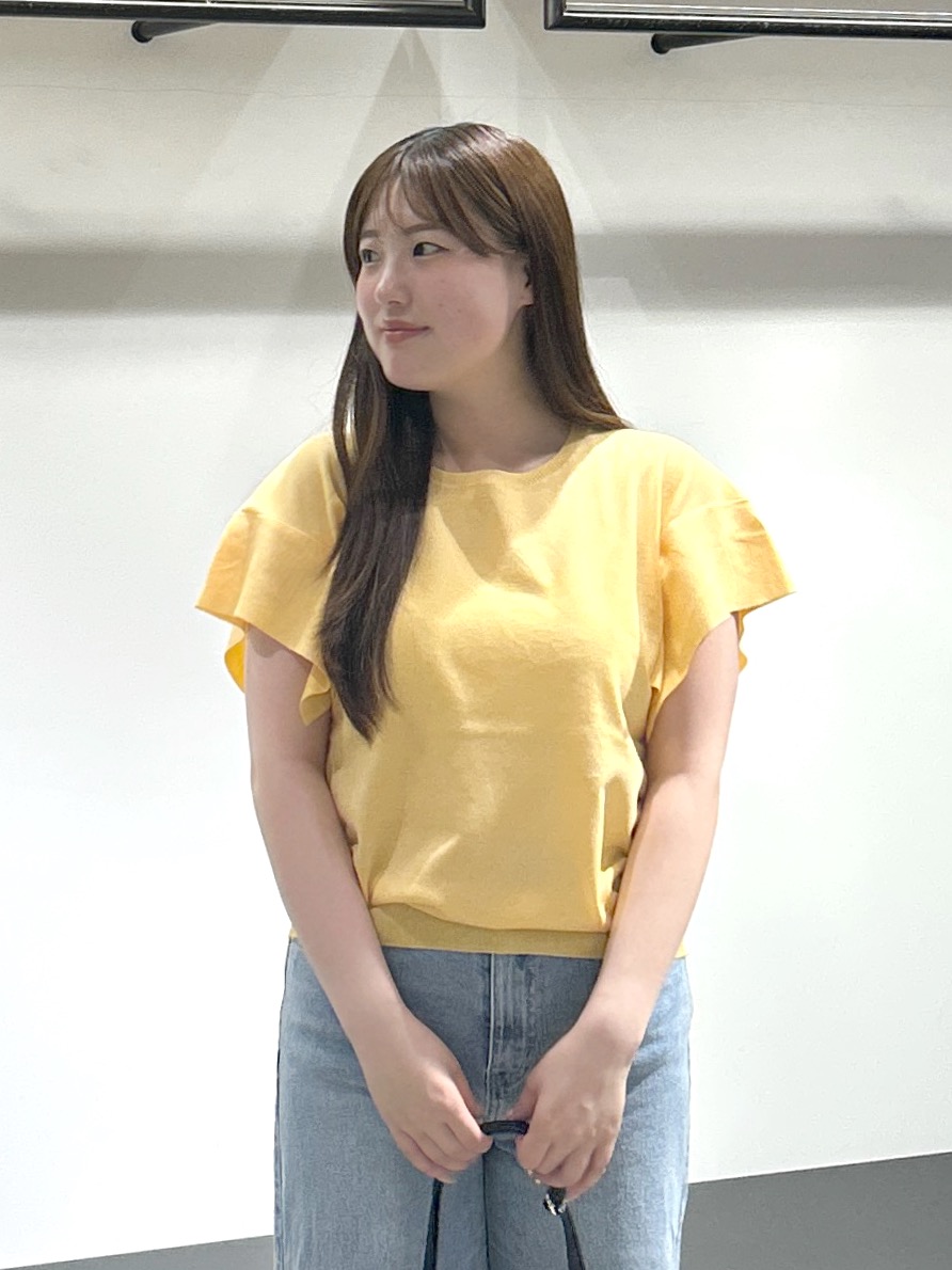 sayaさんの「OPAQUE.CLIP｜『STORY Web7月掲載』ドライタッチラメニット《UV／洗える／6col》」を使ったコーディネート