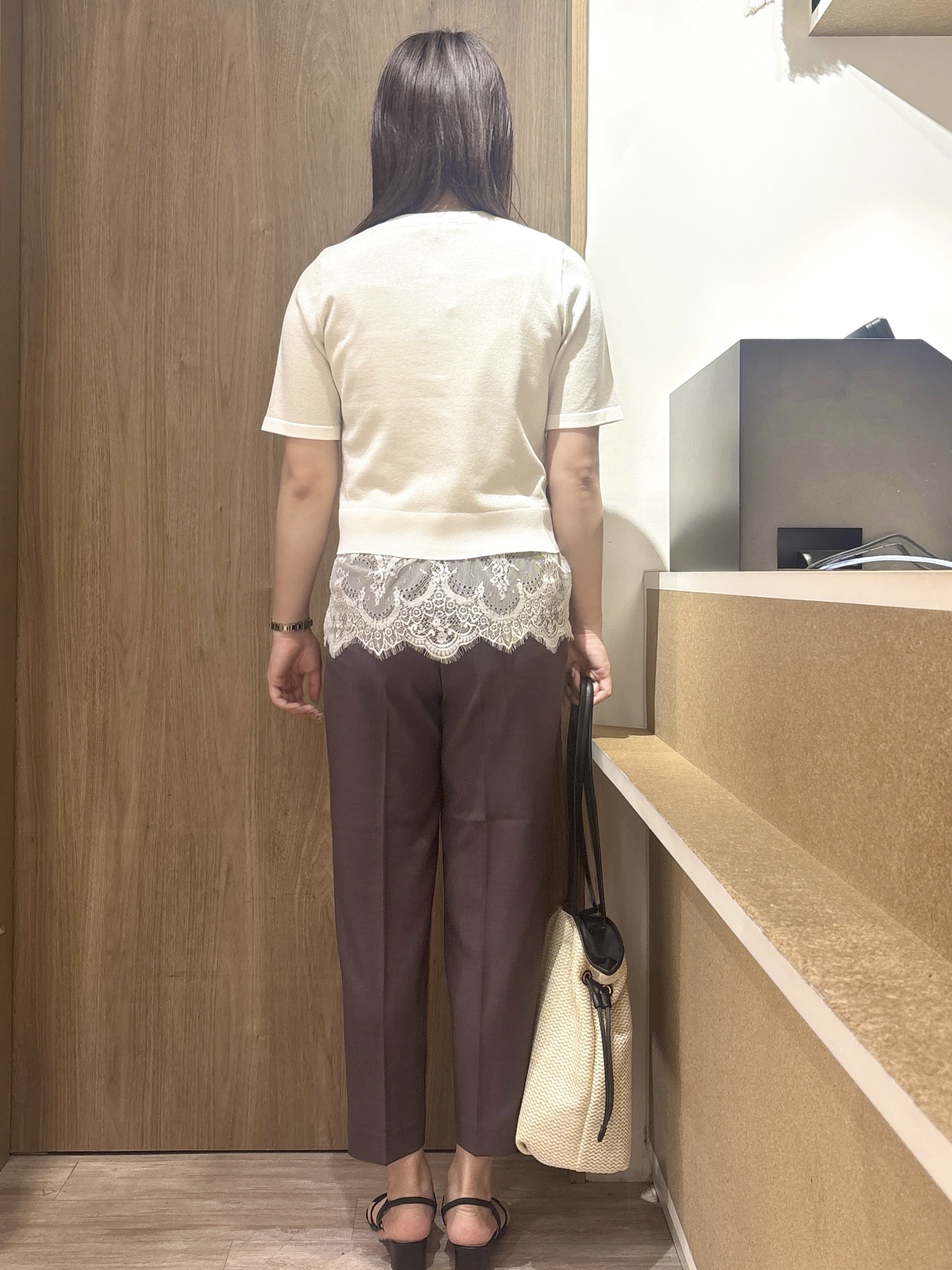 このかさんの「index｜ラメアソートバイカラー半袖カーディガン【洗濯機OK】」を使ったコーディネート