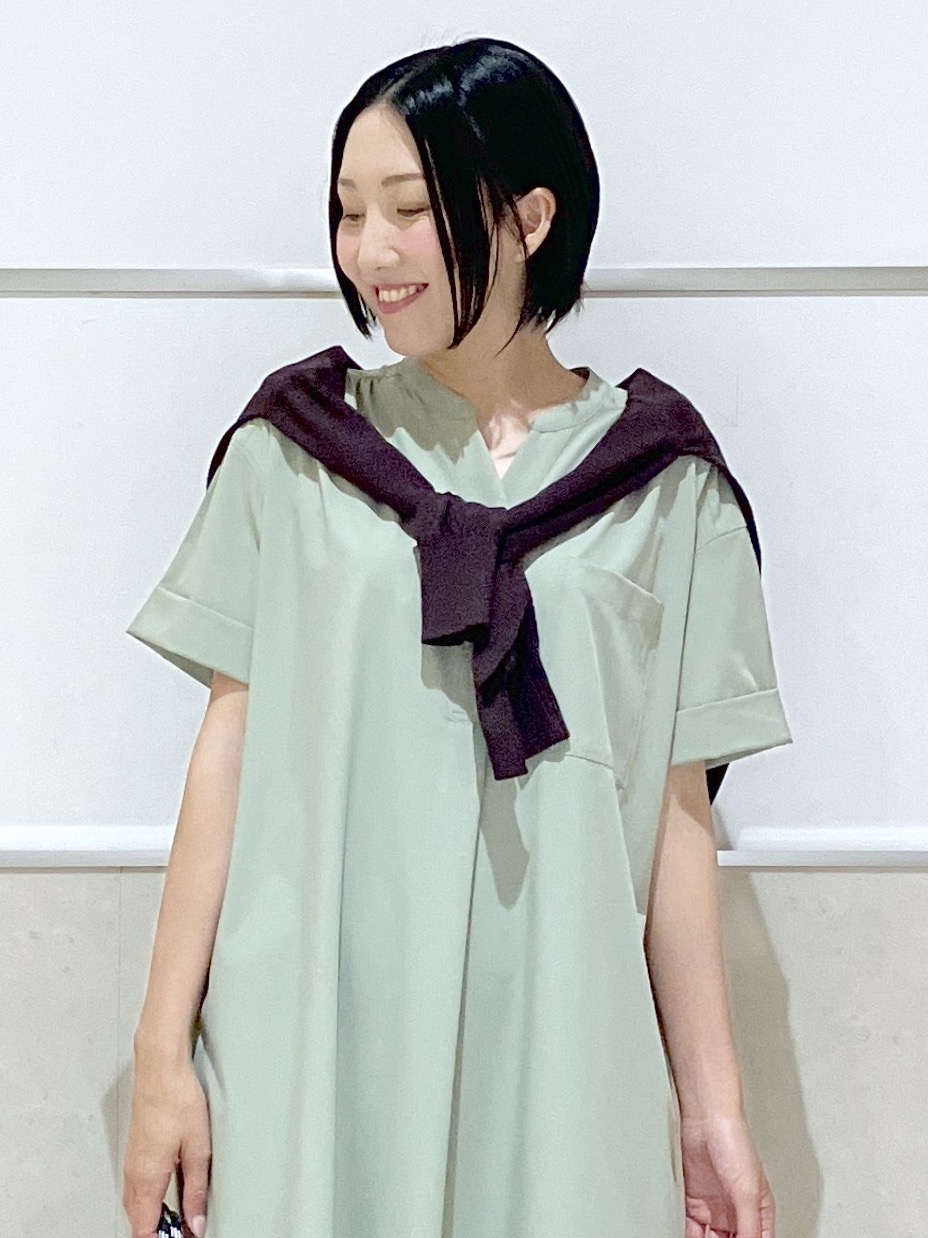 eriko さんの「Dessin｜【接触冷感/UVカット】バンドカラーワンピース」を使ったコーディネート