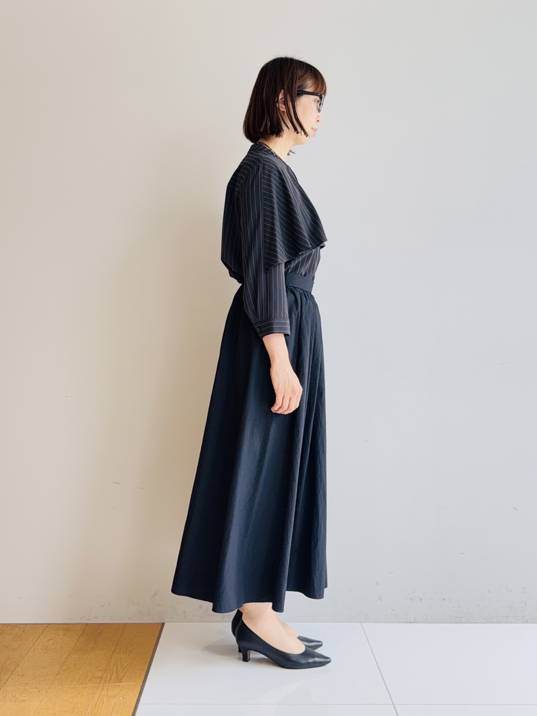 murayamaさんの「INDIVI｜【ラム革／美脚／通勤】レザーパンプス」を使ったコーディネート