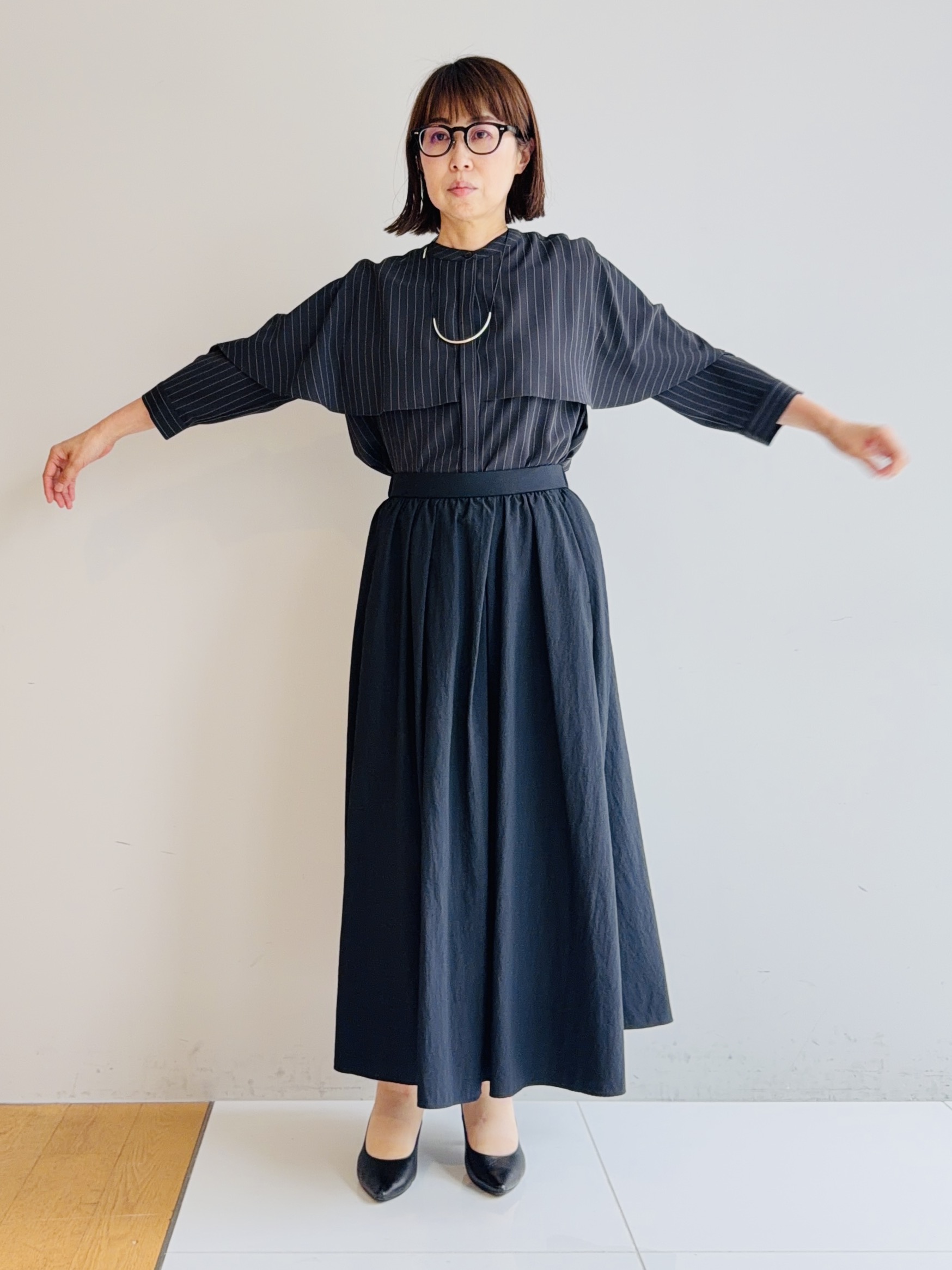 murayamaさんの「INDIVI｜【ラム革／美脚／通勤】レザーパンプス」を使ったコーディネート