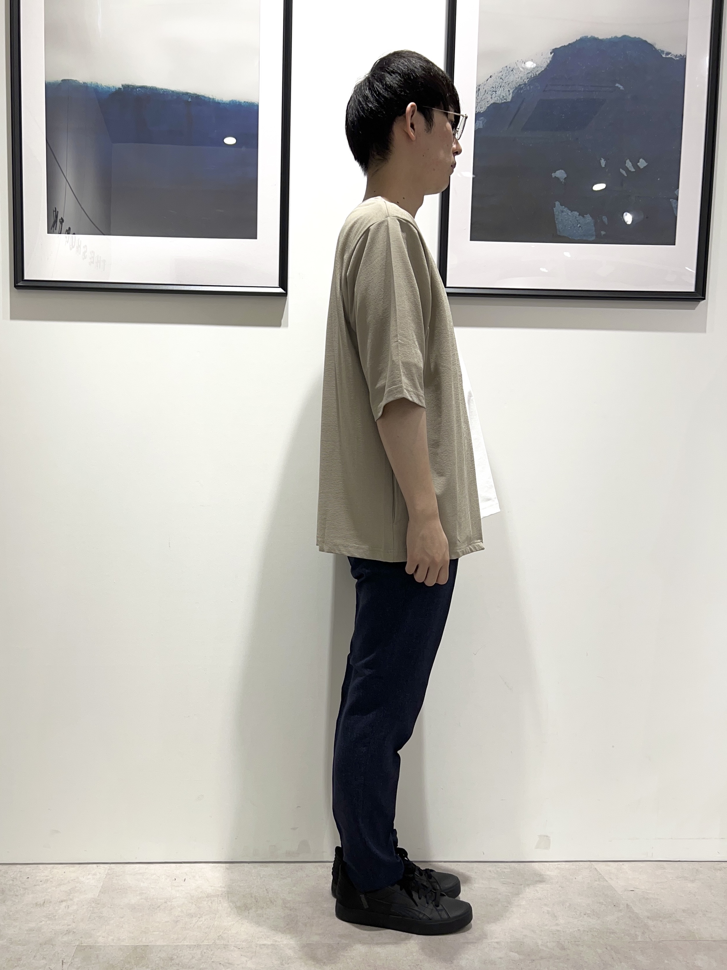 。さんの「THE SHOP TK｜メッシュ五分袖カーディガン＋半袖Tシャツ セットアイテム 洗濯機OK」を使ったコーディネート