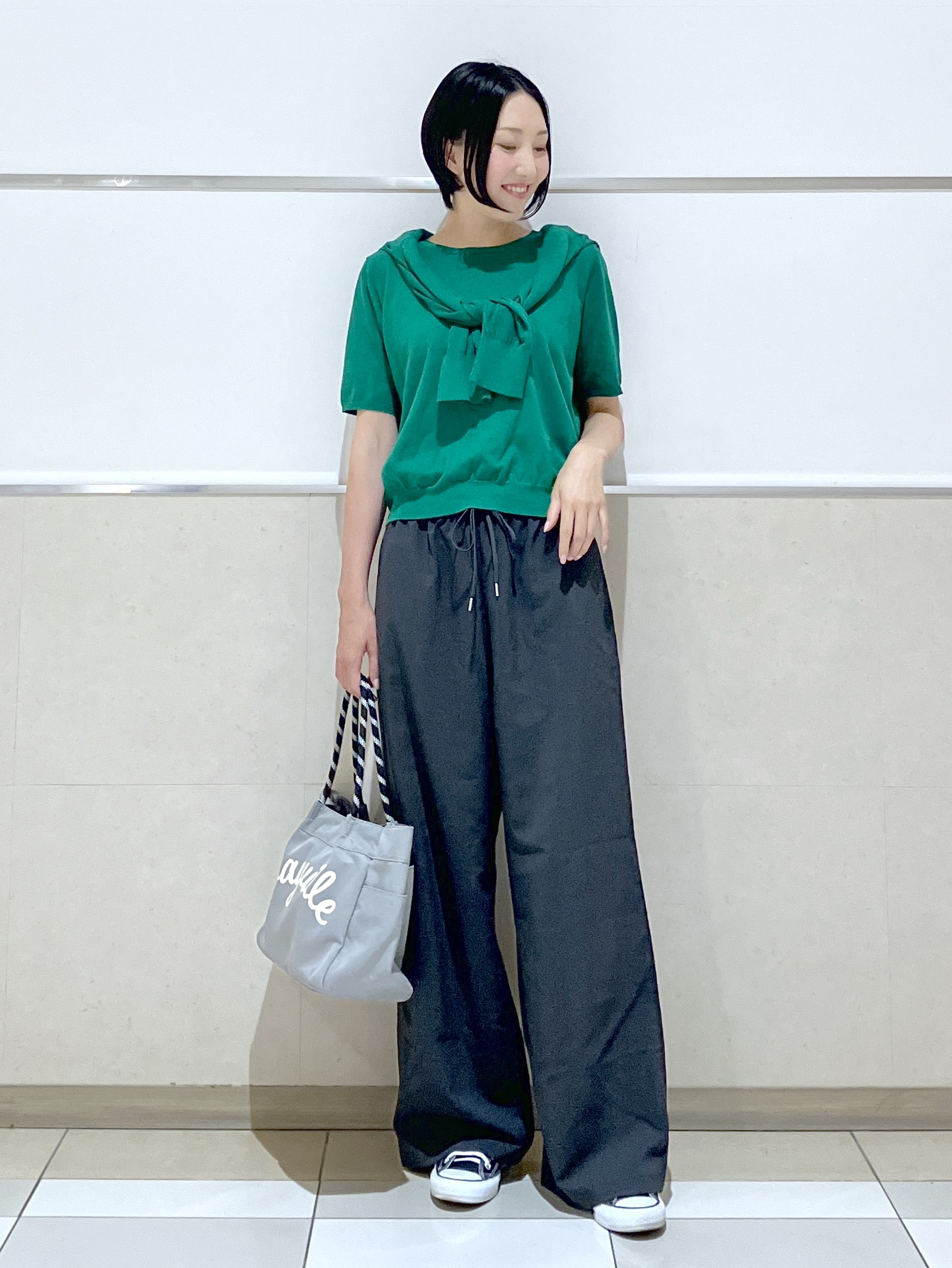 eriko さんの「Dessin｜【9色展開/接触冷感/UVカット】ドライタッチサマーニットT」を使ったコーディネート
