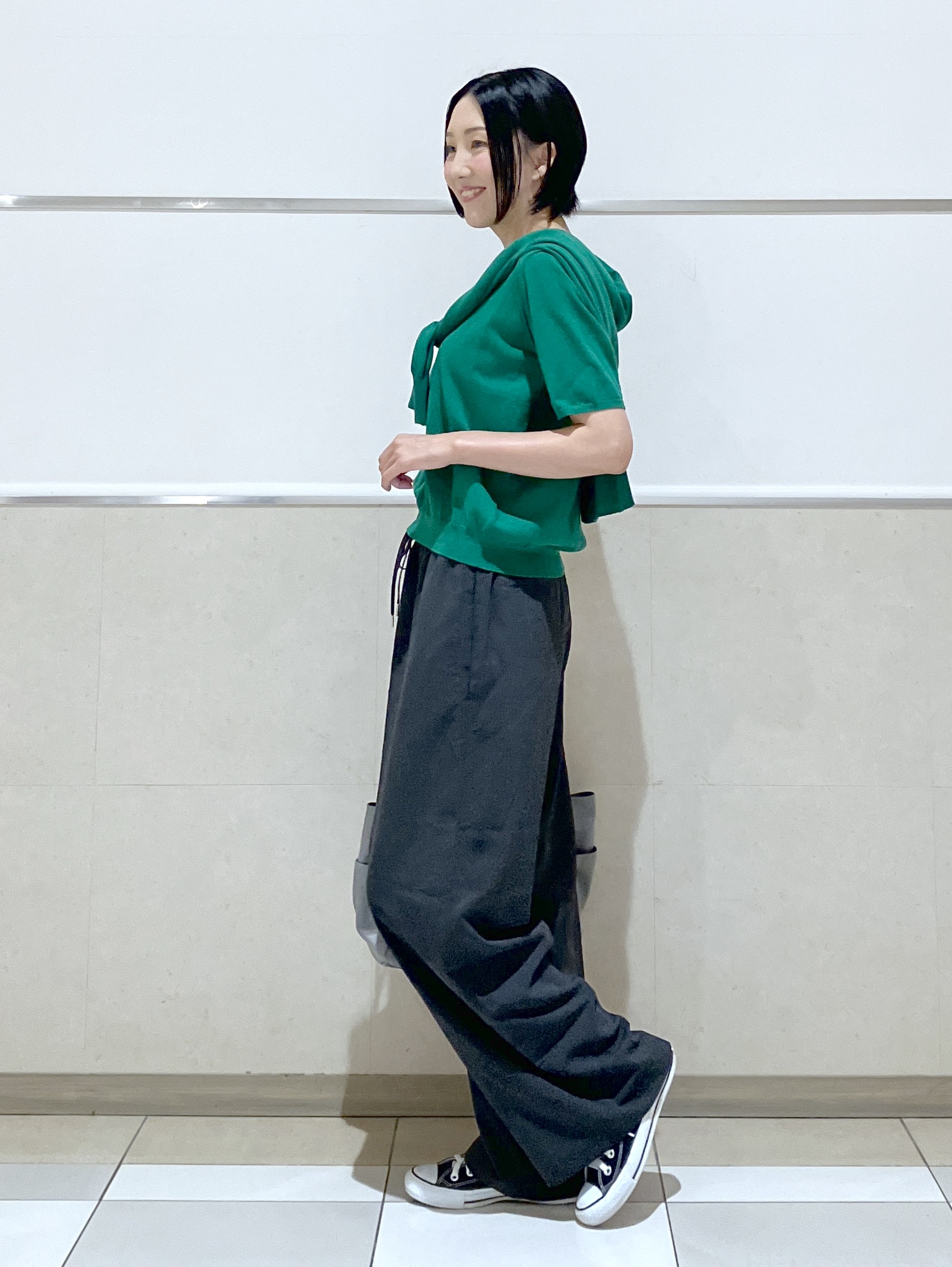 eriko さんの「Dessin｜【9色展開/接触冷感/UVカット】ドライタッチサマーニットT」を使ったコーディネート