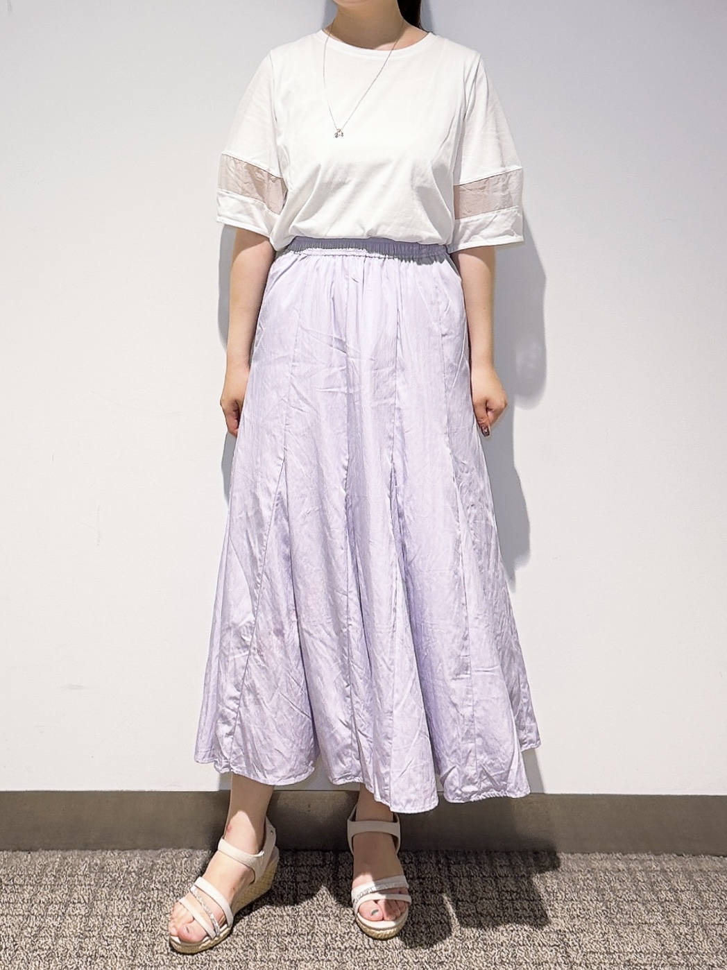 みーさんの「grove｜【吸水速乾・UVカット・接触冷感】シアードッキングランタンスリーブTシャツ」を使ったコーディネート