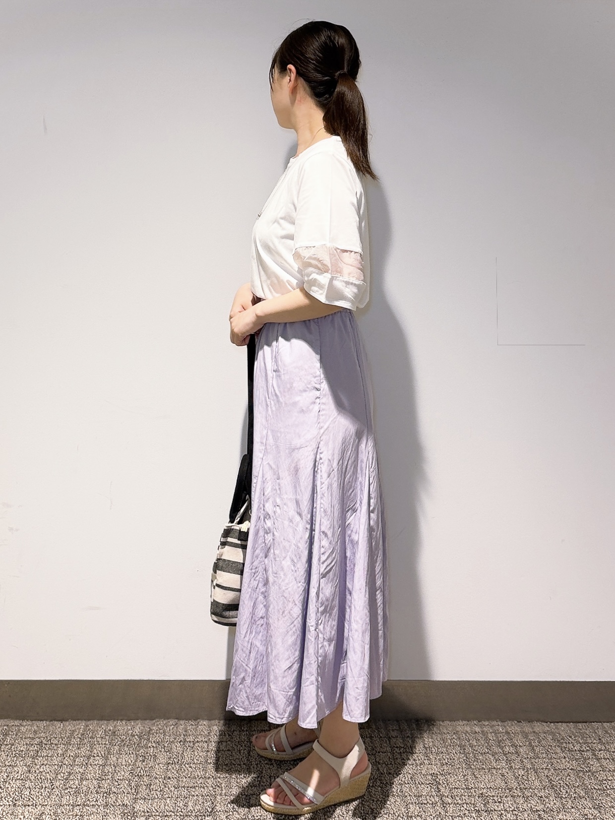 みーさんの「grove｜【吸水速乾・UVカット・接触冷感】シアードッキングランタンスリーブTシャツ」を使ったコーディネート
