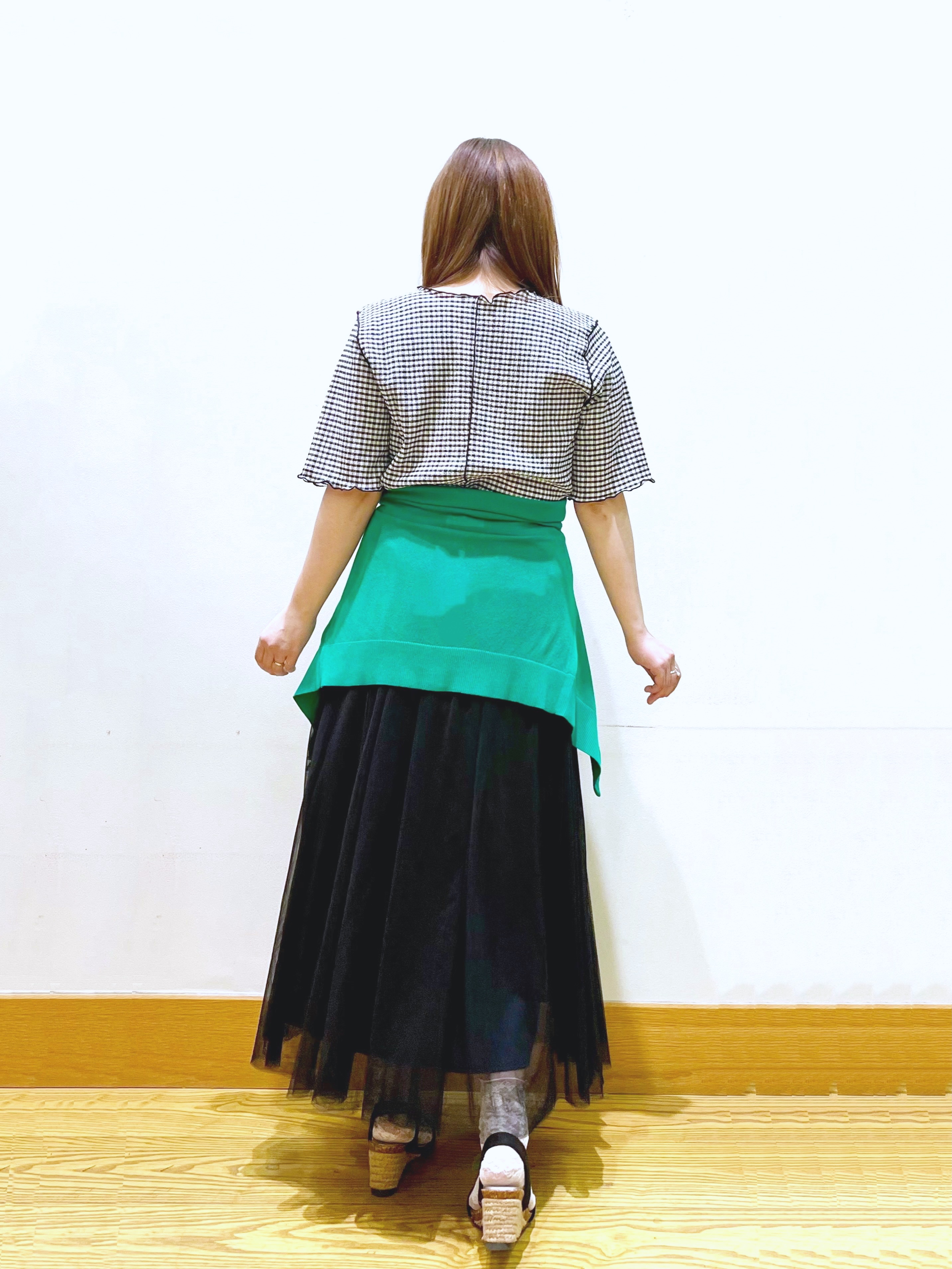 ゆっきーさんの「SHOO･LA･RUE｜カット楊柳ギンガムメローT」を使ったコーディネート