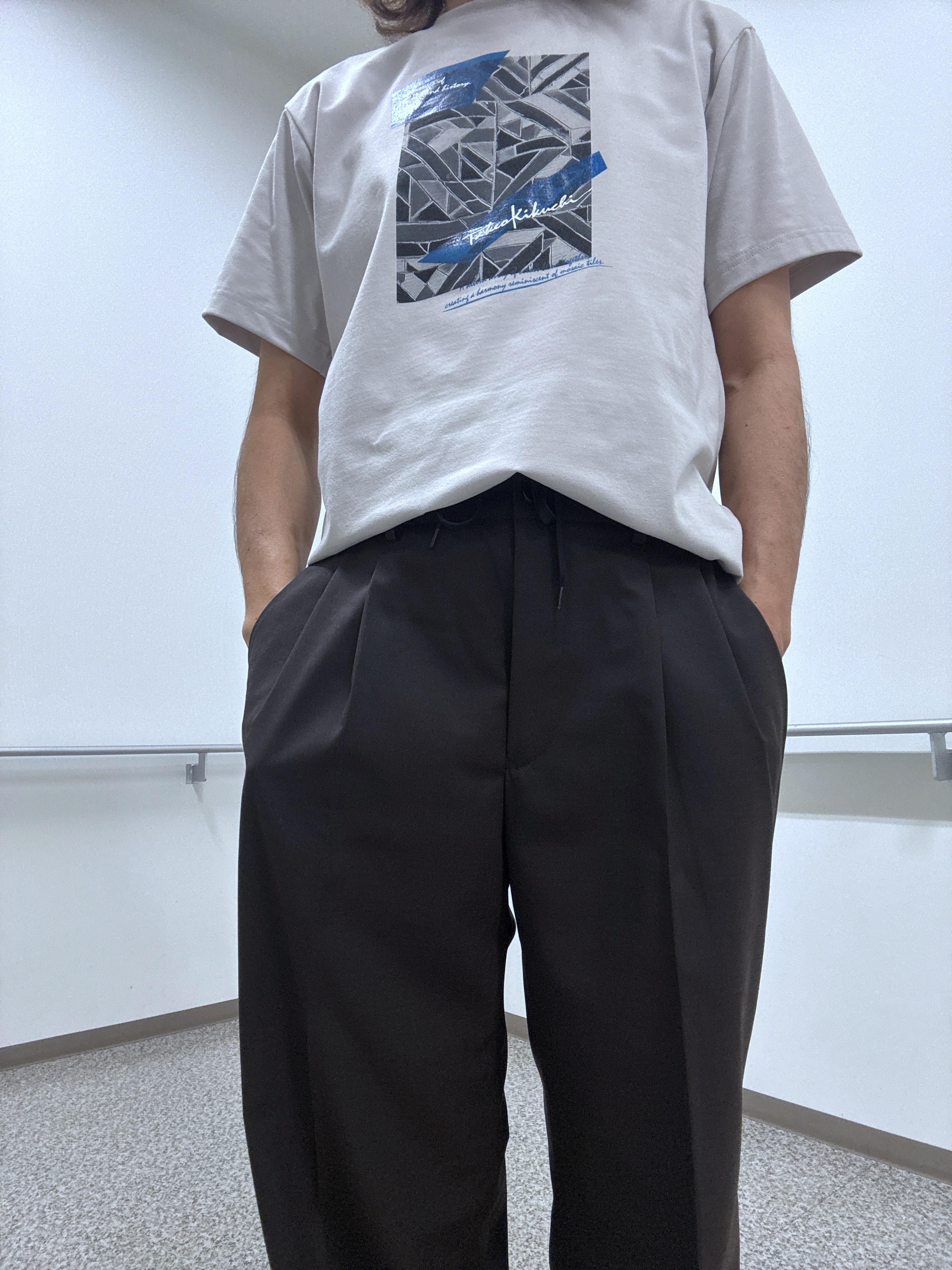 おーのさんの「TAKEO KIKUCHI｜【通気性】トリコットサッカー オープンカラー シャツ」を使ったコーディネート