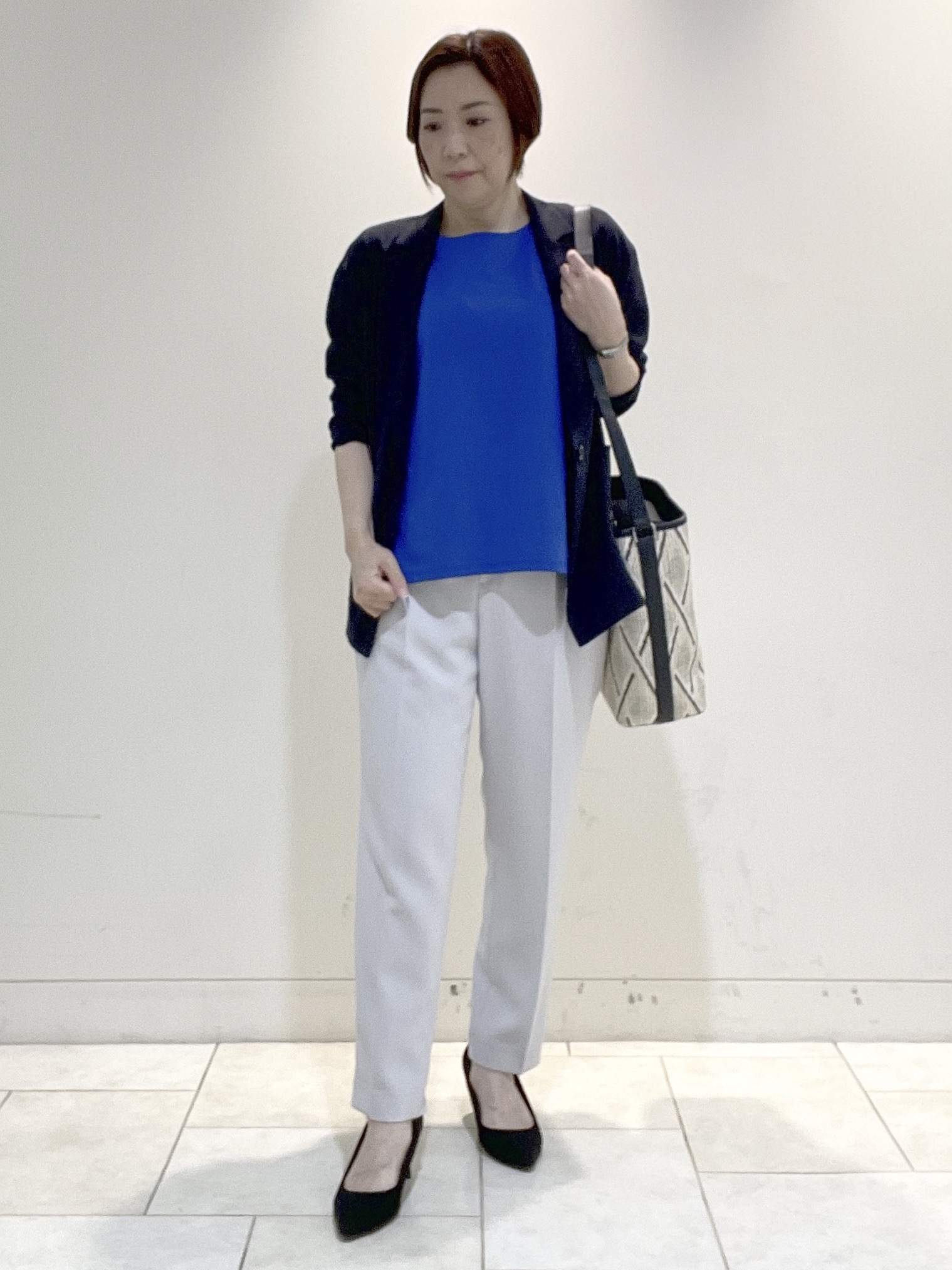 フミさんの「Reflect｜【SS-4Lサイズ／接触冷感／シワになりにくい】リラクシーテーラードジャケット」を使ったコーディネート