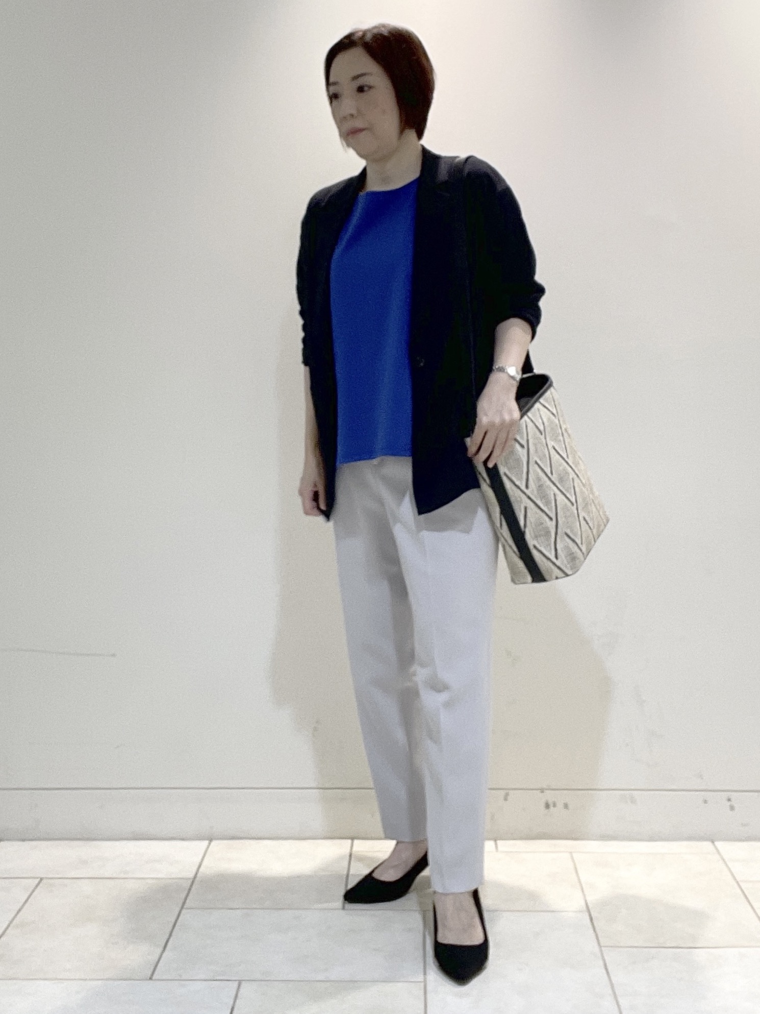 フミさんの「Reflect｜【SS-4Lサイズ／接触冷感／シワになりにくい】リラクシーテーラードジャケット」を使ったコーディネート