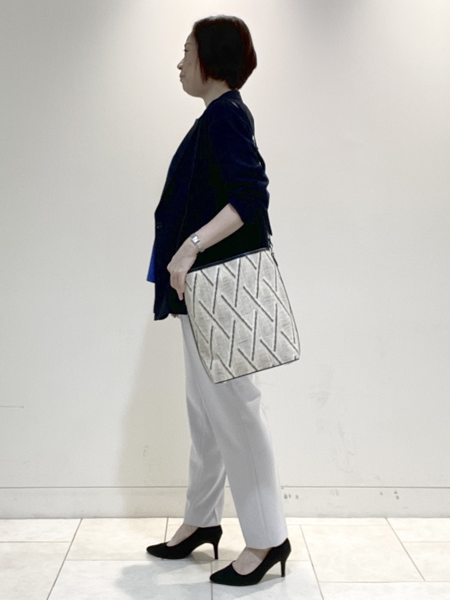 フミさんの「Reflect｜【SS-4Lサイズ／接触冷感／シワになりにくい】リラクシーテーラードジャケット」を使ったコーディネート
