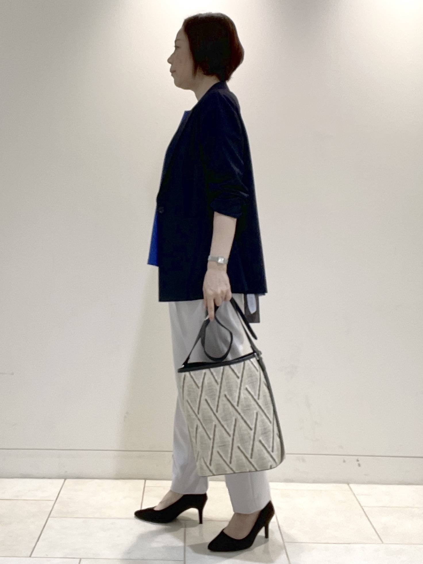 フミさんの「Reflect｜【SS-4Lサイズ／接触冷感／シワになりにくい】リラクシーテーラードジャケット」を使ったコーディネート