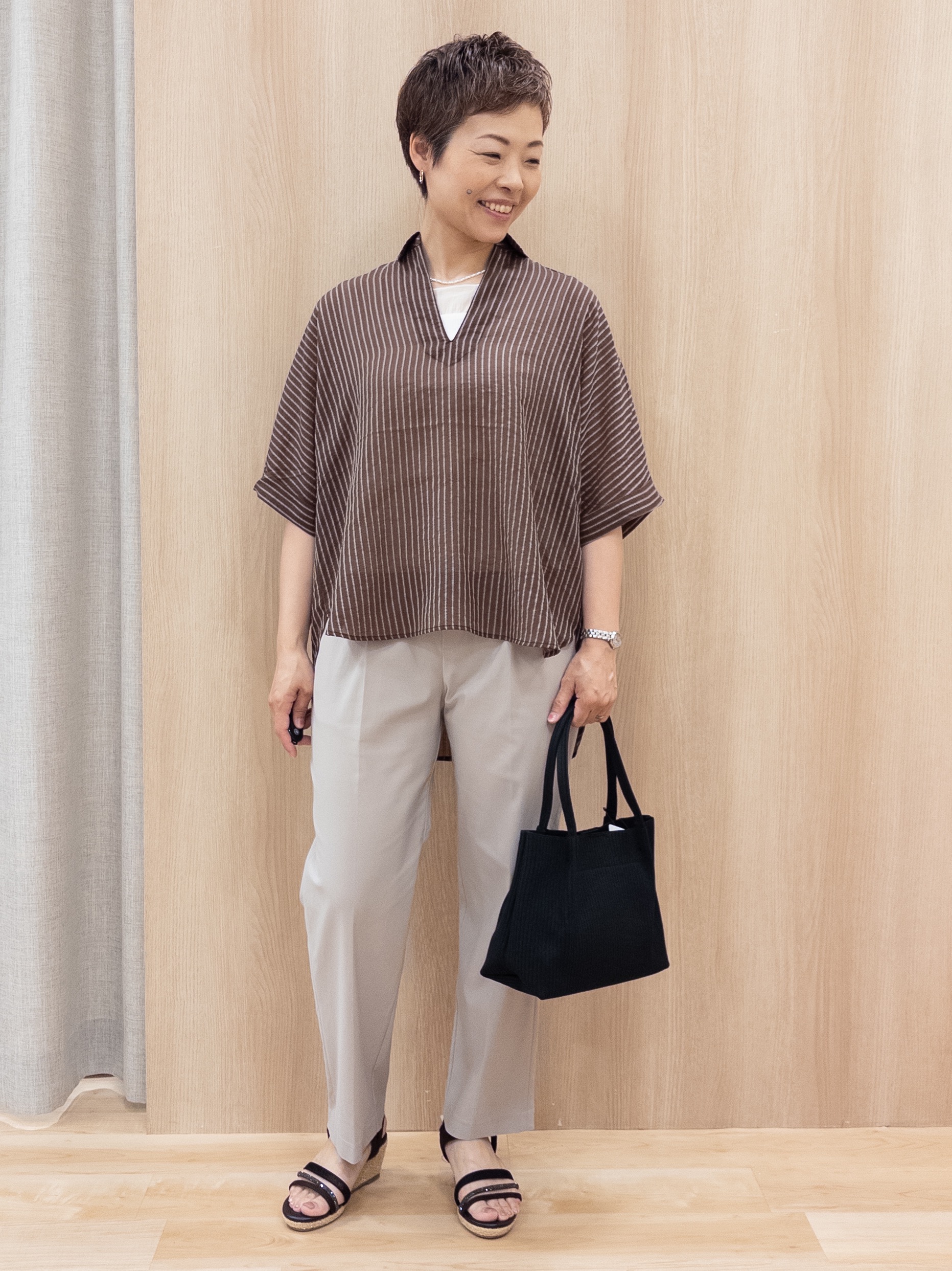 シュウコさんの「grove｜【貴島明日香さん着用】シアードッキングスクエアタンク」を使ったコーディネート