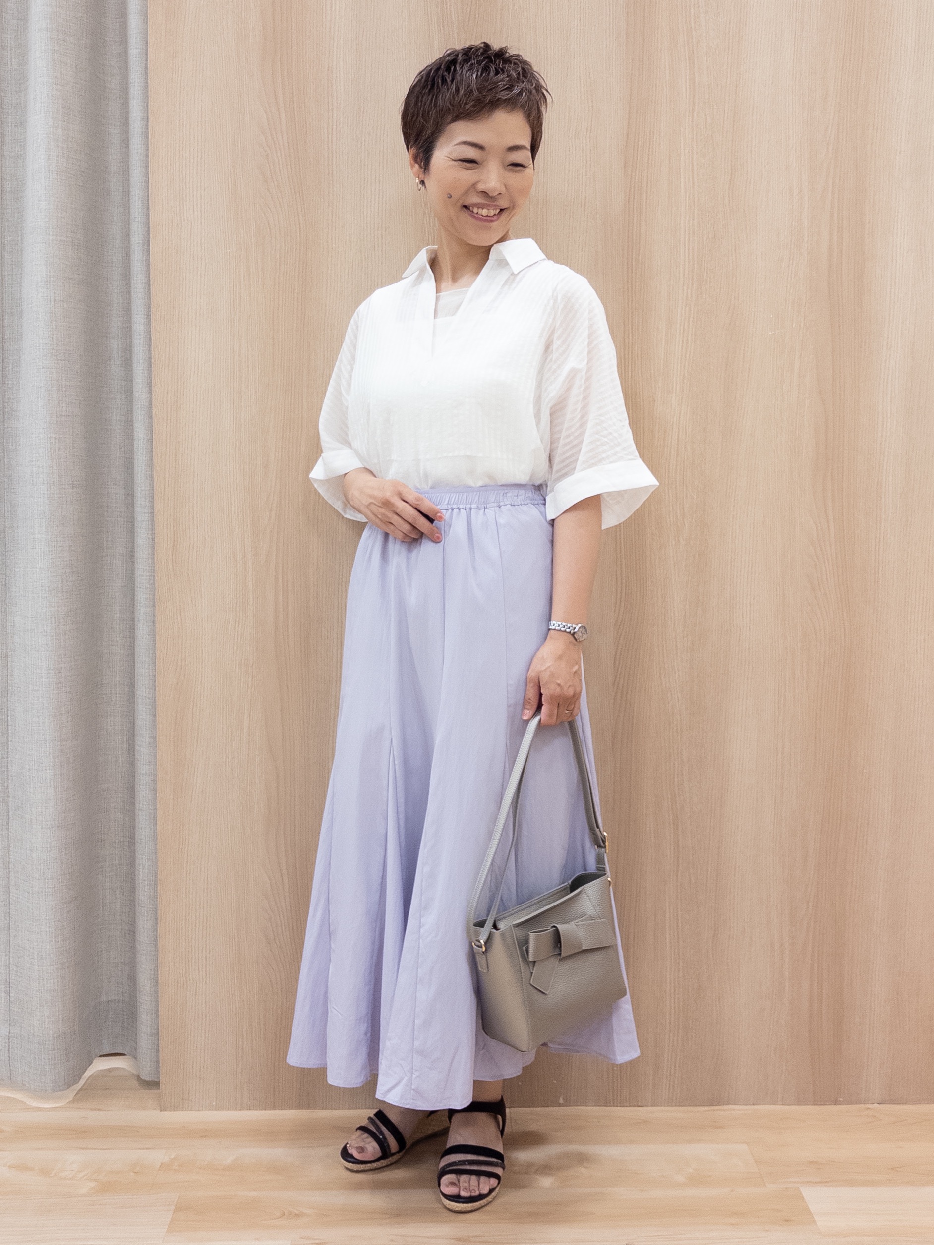 シュウコさんの「grove｜【貴島明日香さん着用】シアードッキングスクエアタンク」を使ったコーディネート