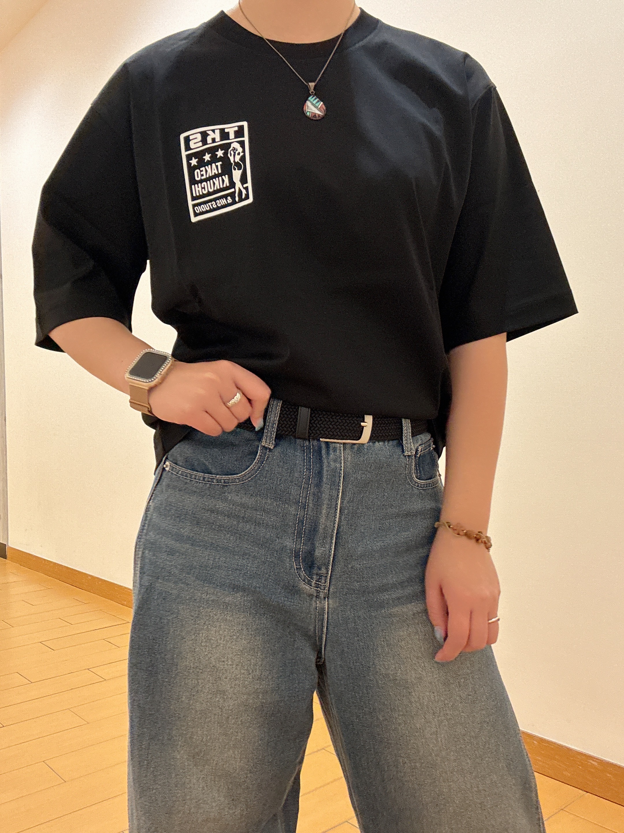 ヒナさんの「TAKEO KIKUCHI｜【BOWLER HAT LABEL】アイスクリアコットン ピンナップガール 半袖Tシャツ」を使ったコーディネート