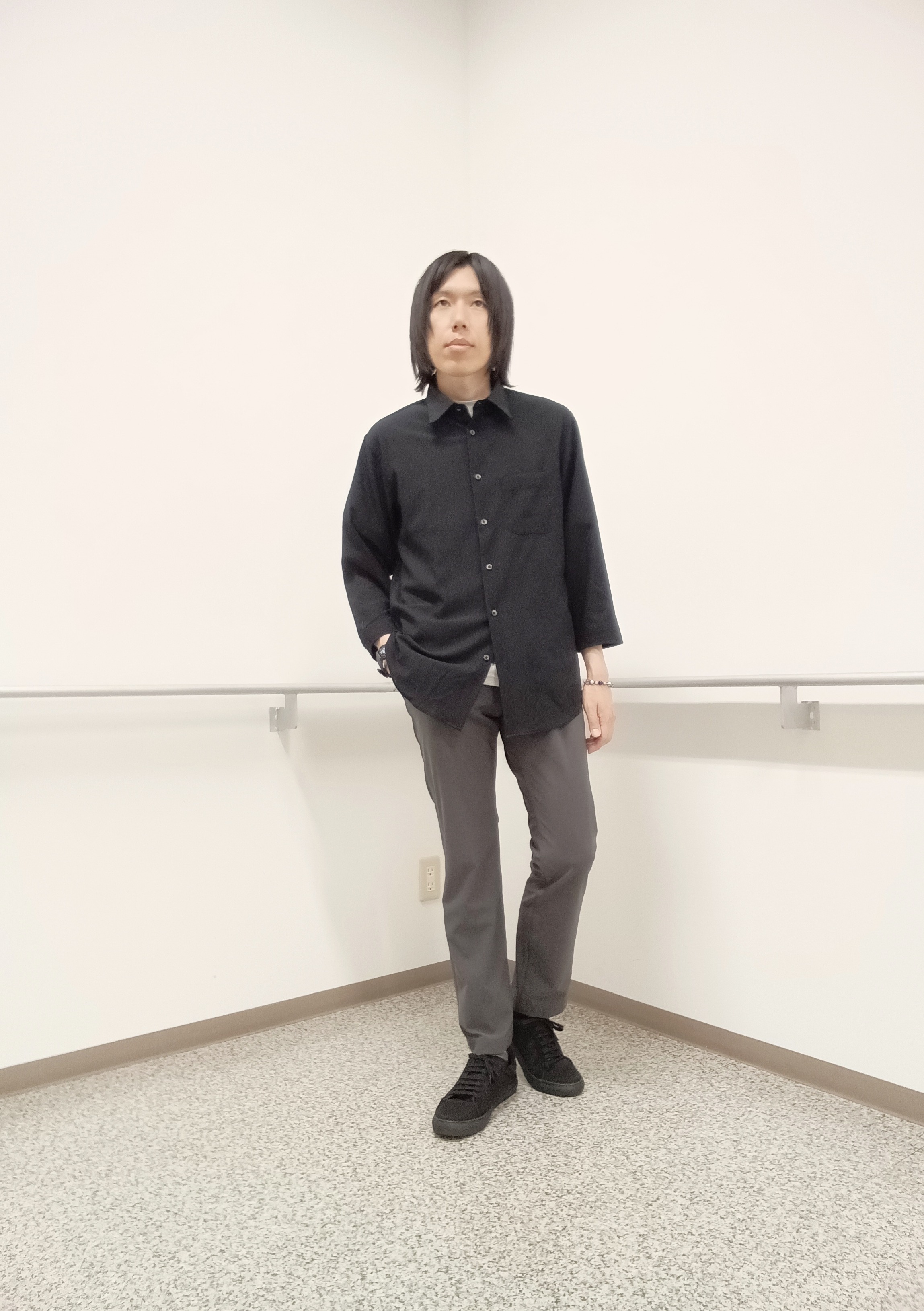 moritaさんの「TAKEO KIKUCHI｜【通気性】トリコットサッカー 7分袖シャツ」を使ったコーディネート