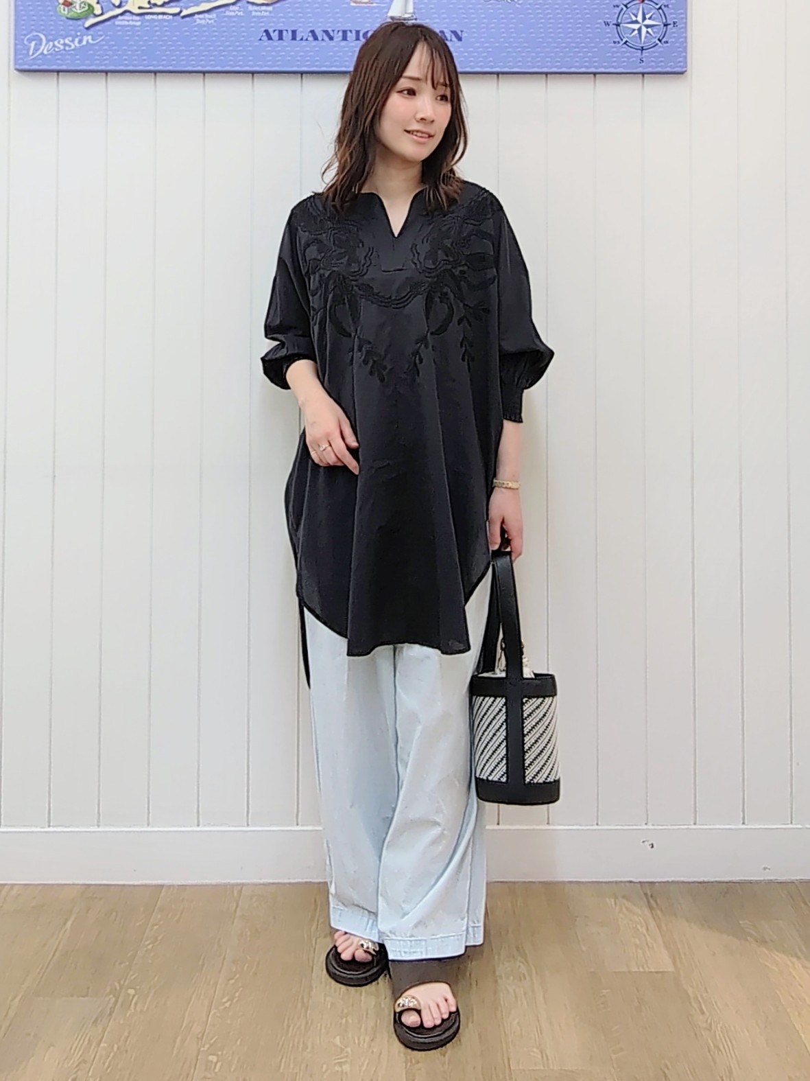 itoさんの「Dessin｜インドコットン 刺繍ワンピース」を使ったコーディネート
