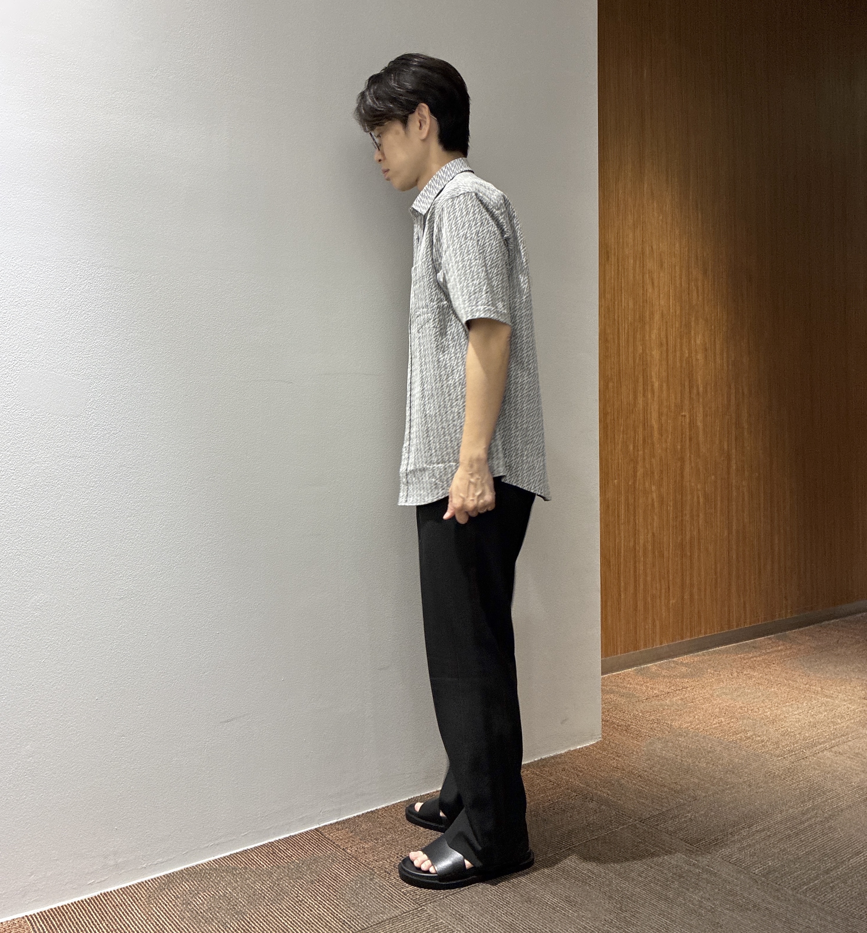 わいずみさんの「TAKEO KIKUCHI｜播州織り 千鳥 半袖シャツ」を使ったコーディネート