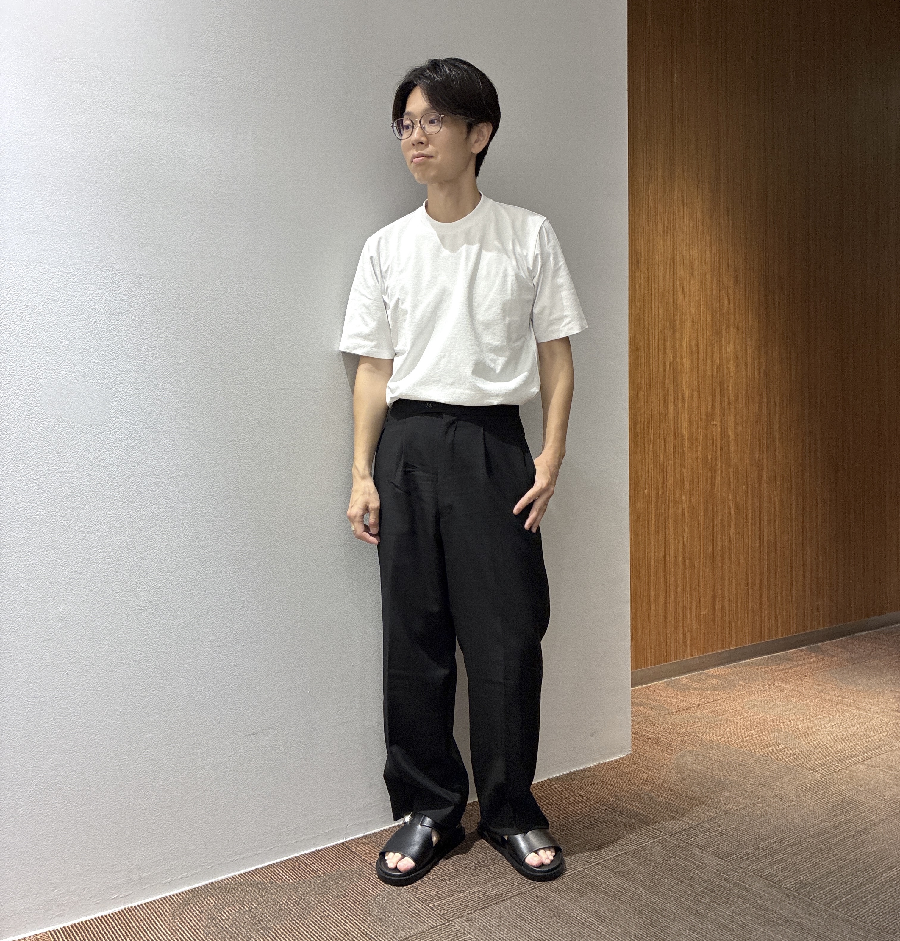 わいずみさんの「TAKEO KIKUCHI｜播州織り 千鳥 半袖シャツ」を使ったコーディネート