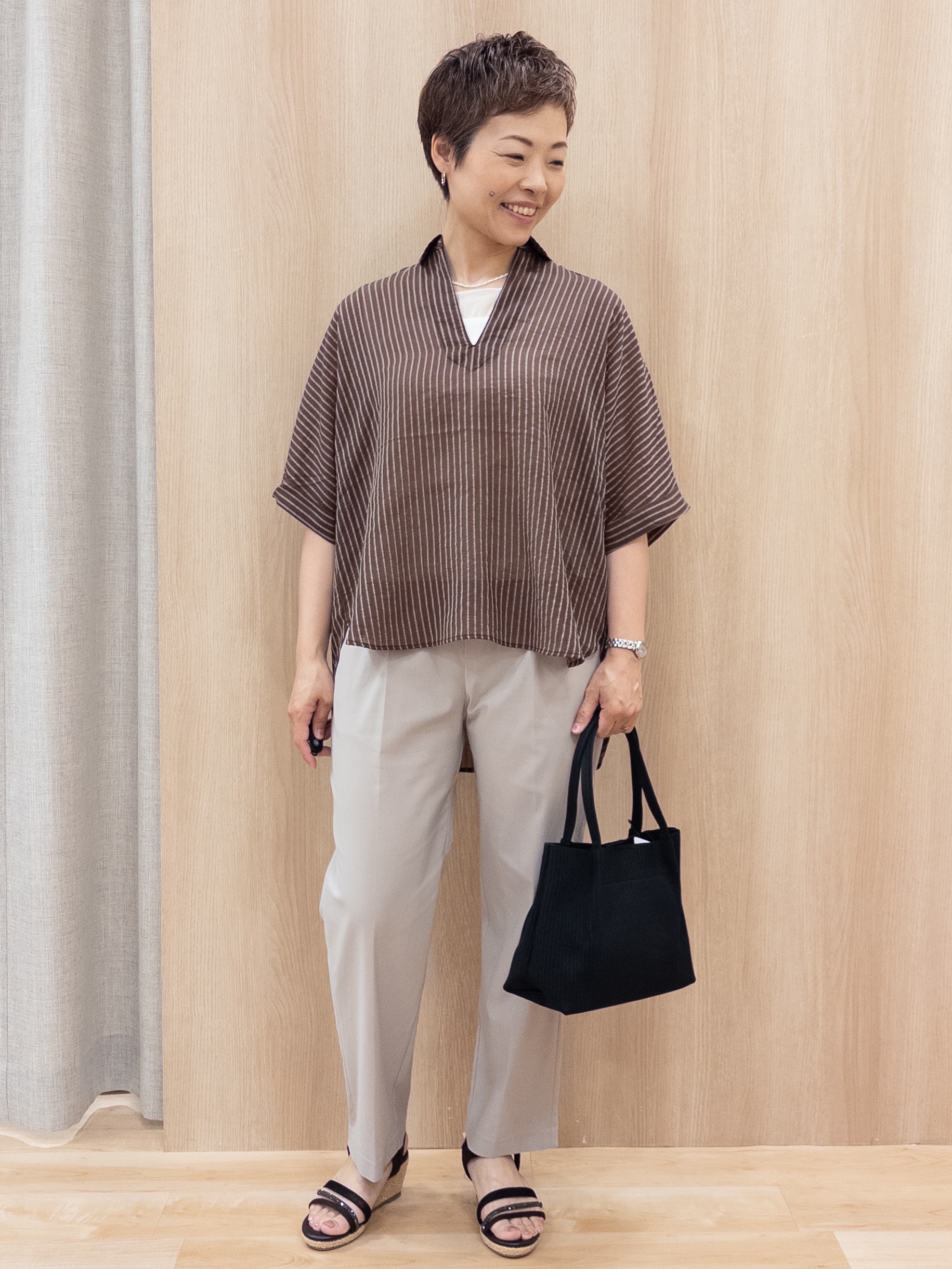 シュウコさんの「grove｜【貴島明日香さん着用】シアードッキングスクエアタンク」を使ったコーディネート