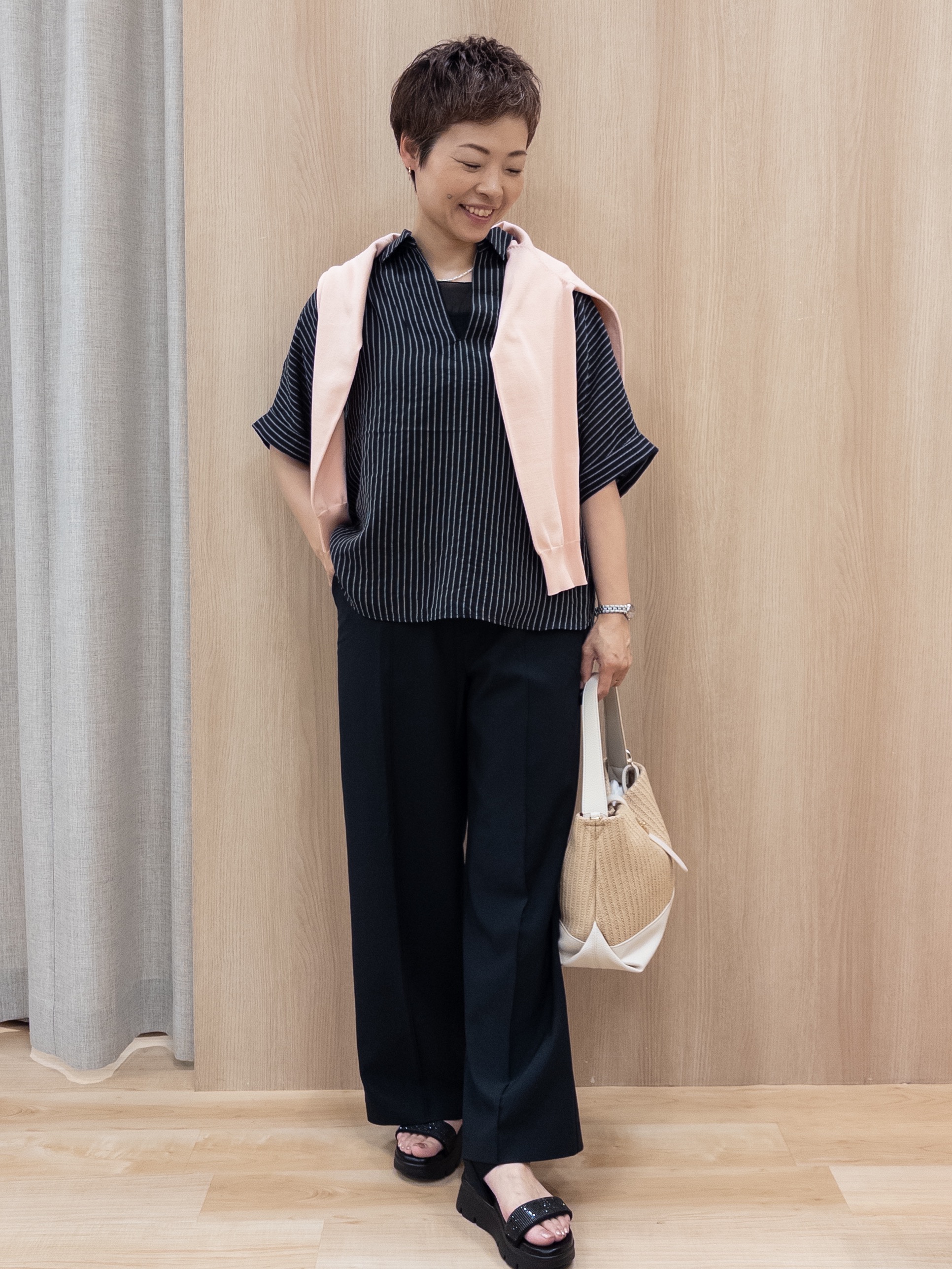 シュウコさんの「grove｜【貴島明日香さん着用】シアードッキングスクエアタンク」を使ったコーディネート