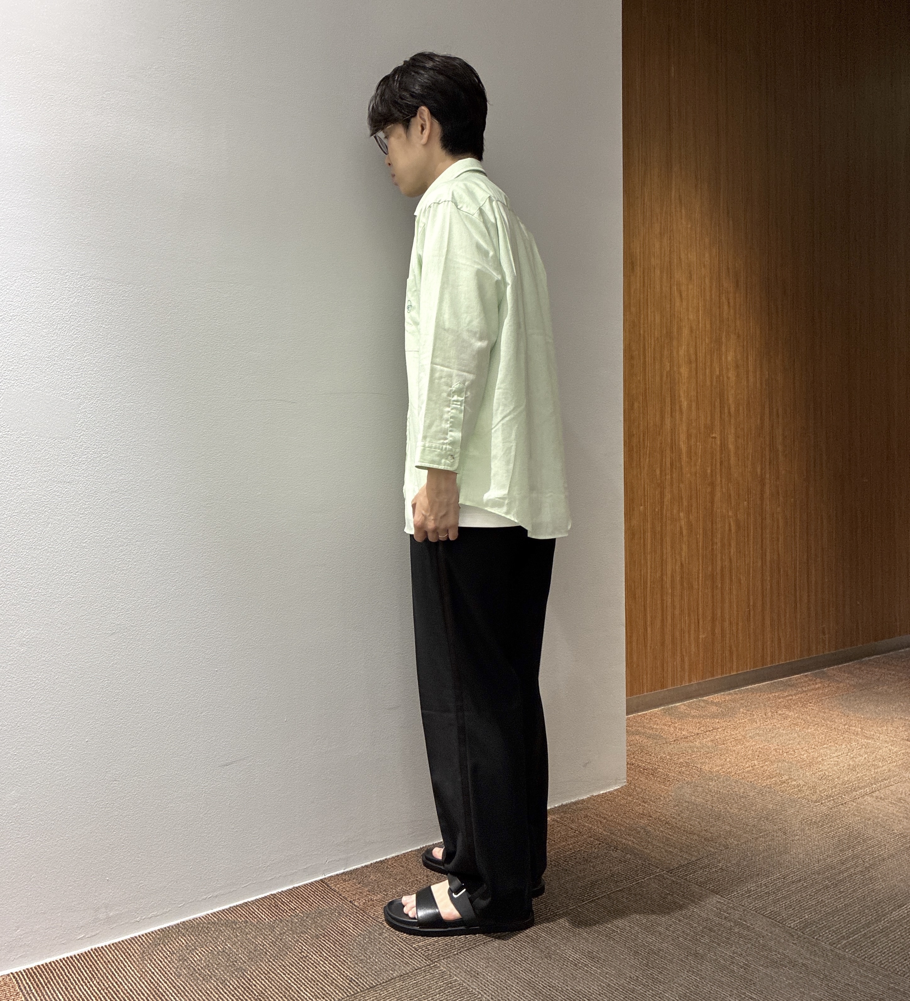 わいずみさんの「TAKEO KIKUCHI｜【接触冷感】ハイブリッド リネン 七分袖シャツ」を使ったコーディネート