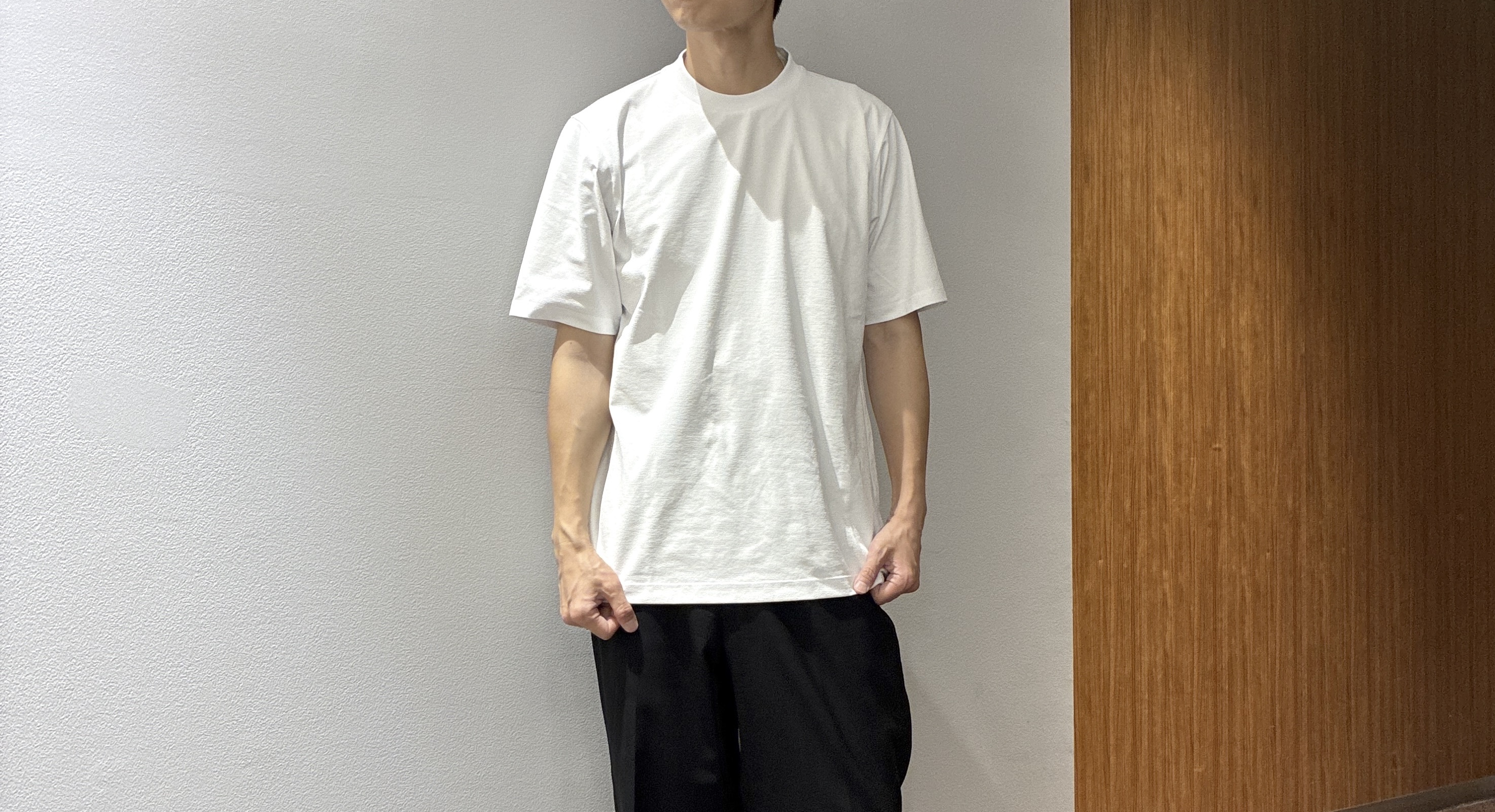 わいずみさんの「TAKEO KIKUCHI｜【接触冷感】ハイブリッド リネン 七分袖シャツ」を使ったコーディネート