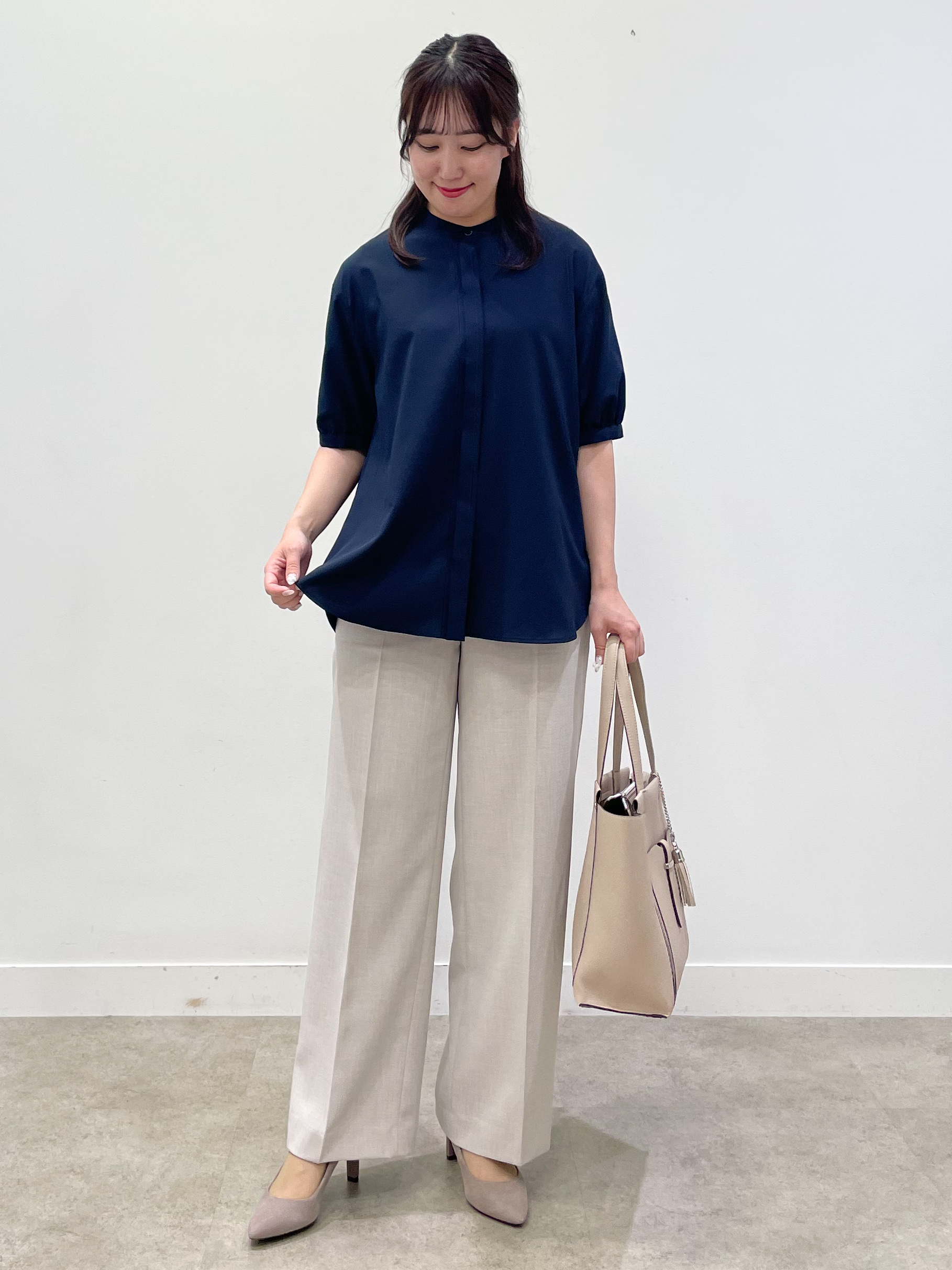 yukariさんの「Reflect｜【手洗い可】異素材ドッキングブラウス」を使ったコーディネート