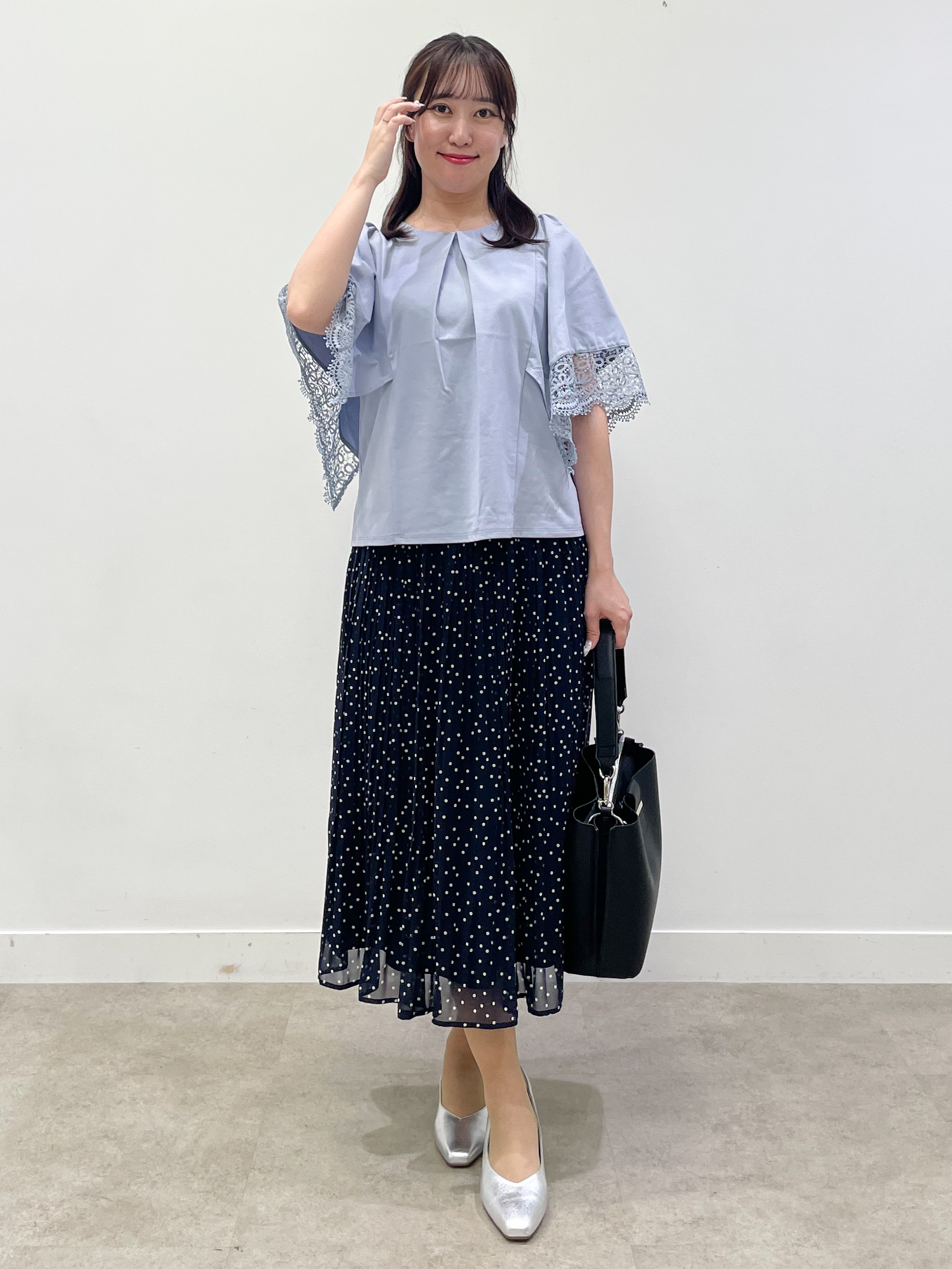 yukariさんの「Reflect｜【UVカット／接触冷感】レーススリーブジャージカットソー」を使ったコーディネート