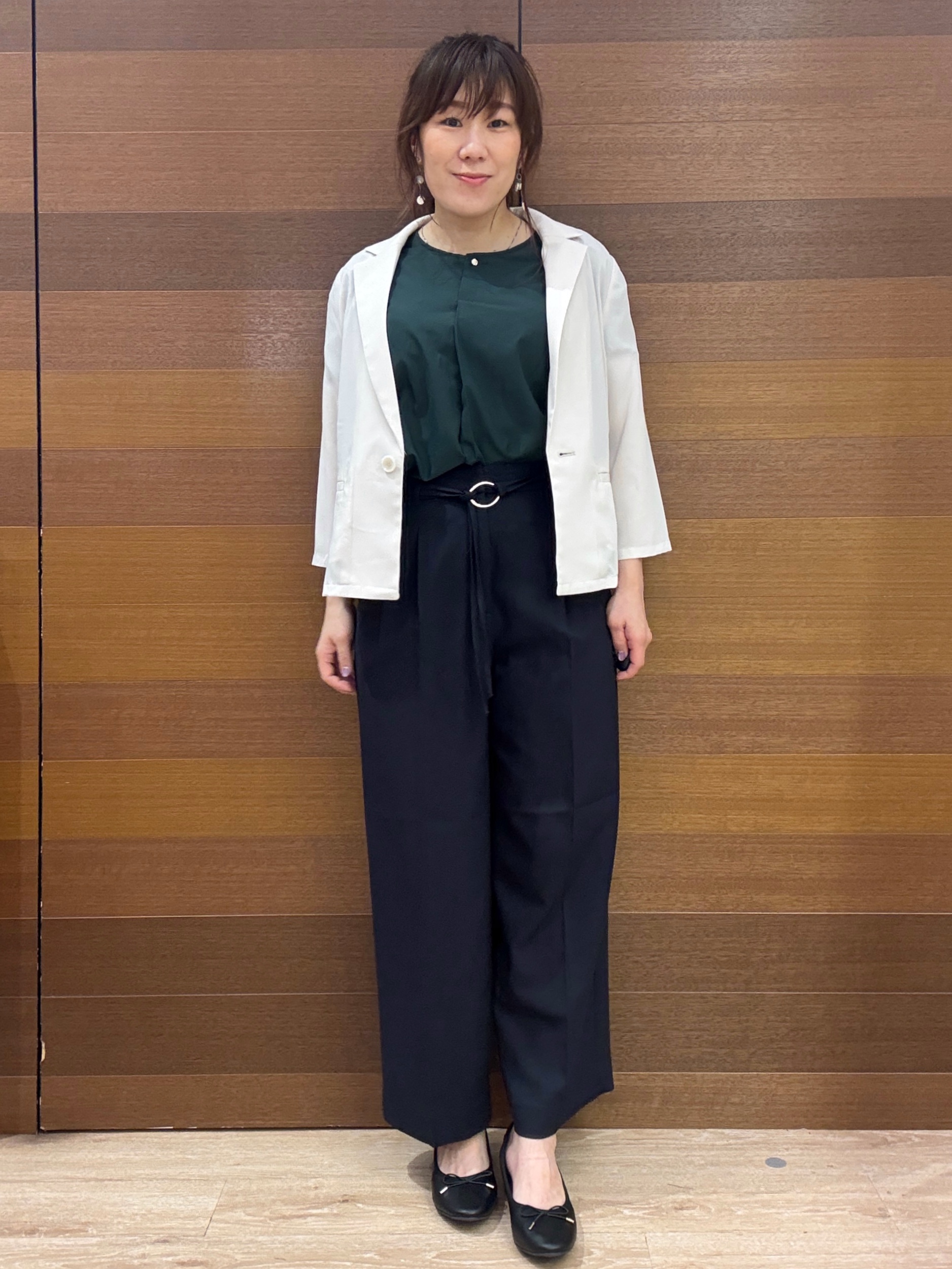 maichiさんの「OPAQUE.CLIP｜【接触冷感／防シワ】ひんやり7分袖テーラードジャケット《洗濯機OK》」を使ったコーディネート