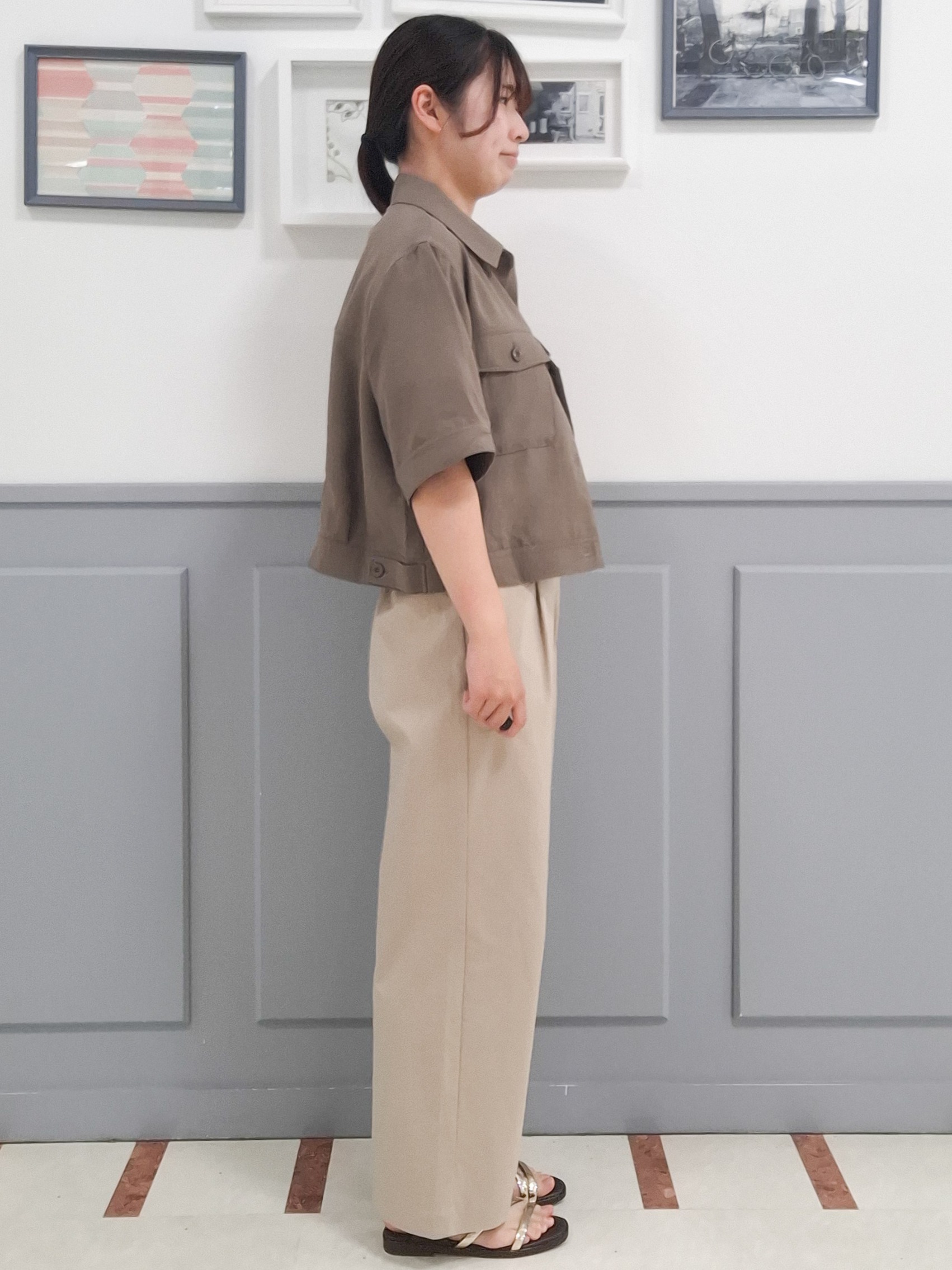 さっちーさんの「grove｜【吸水速乾・通気性・洗える】衿付きハーフジャケット」を使ったコーディネート