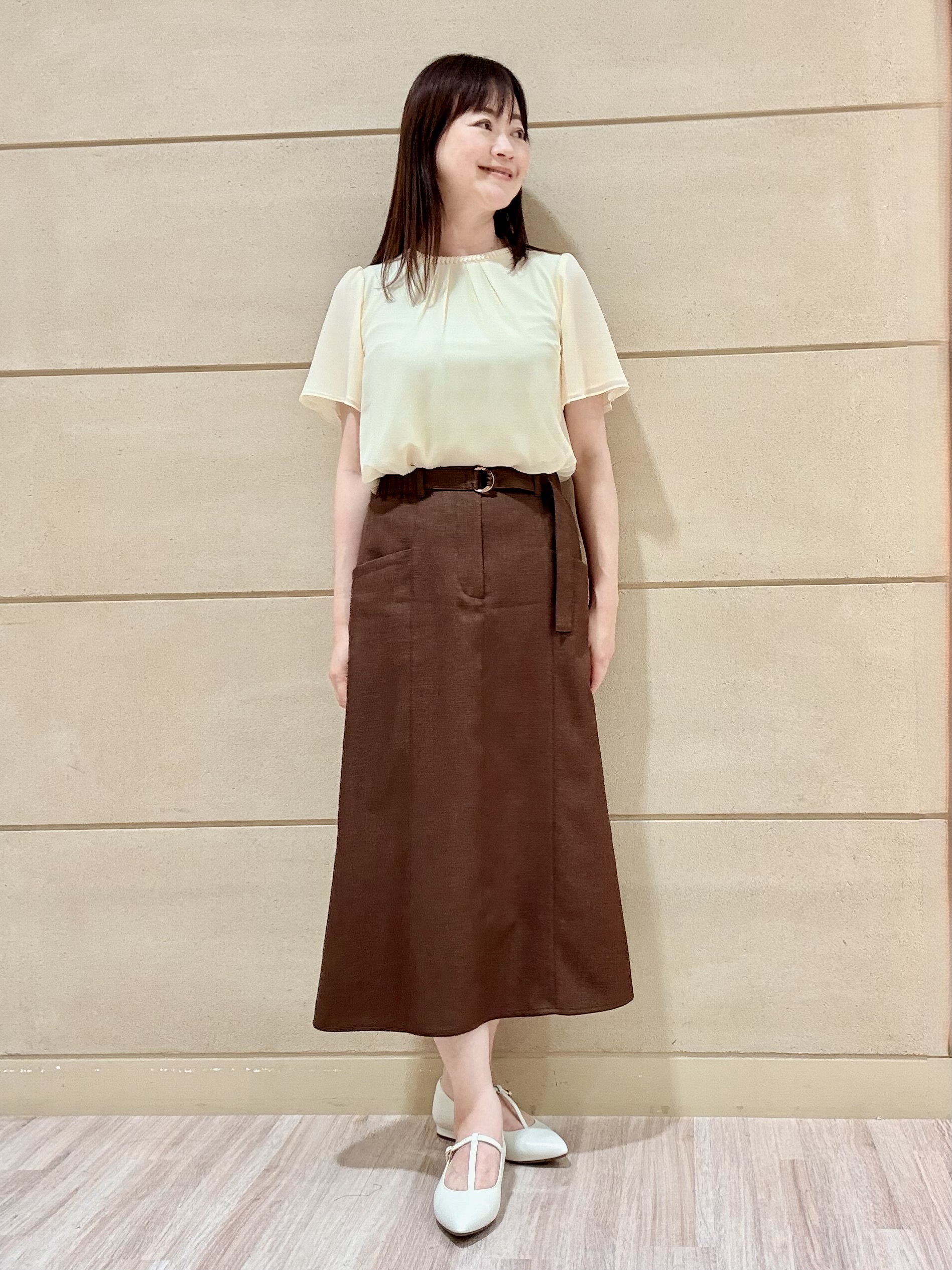 Marさんの「Reflect｜【S-4Lサイズ/UVカット／接触冷感】シフォンジャージブラウス」を使ったコーディネート