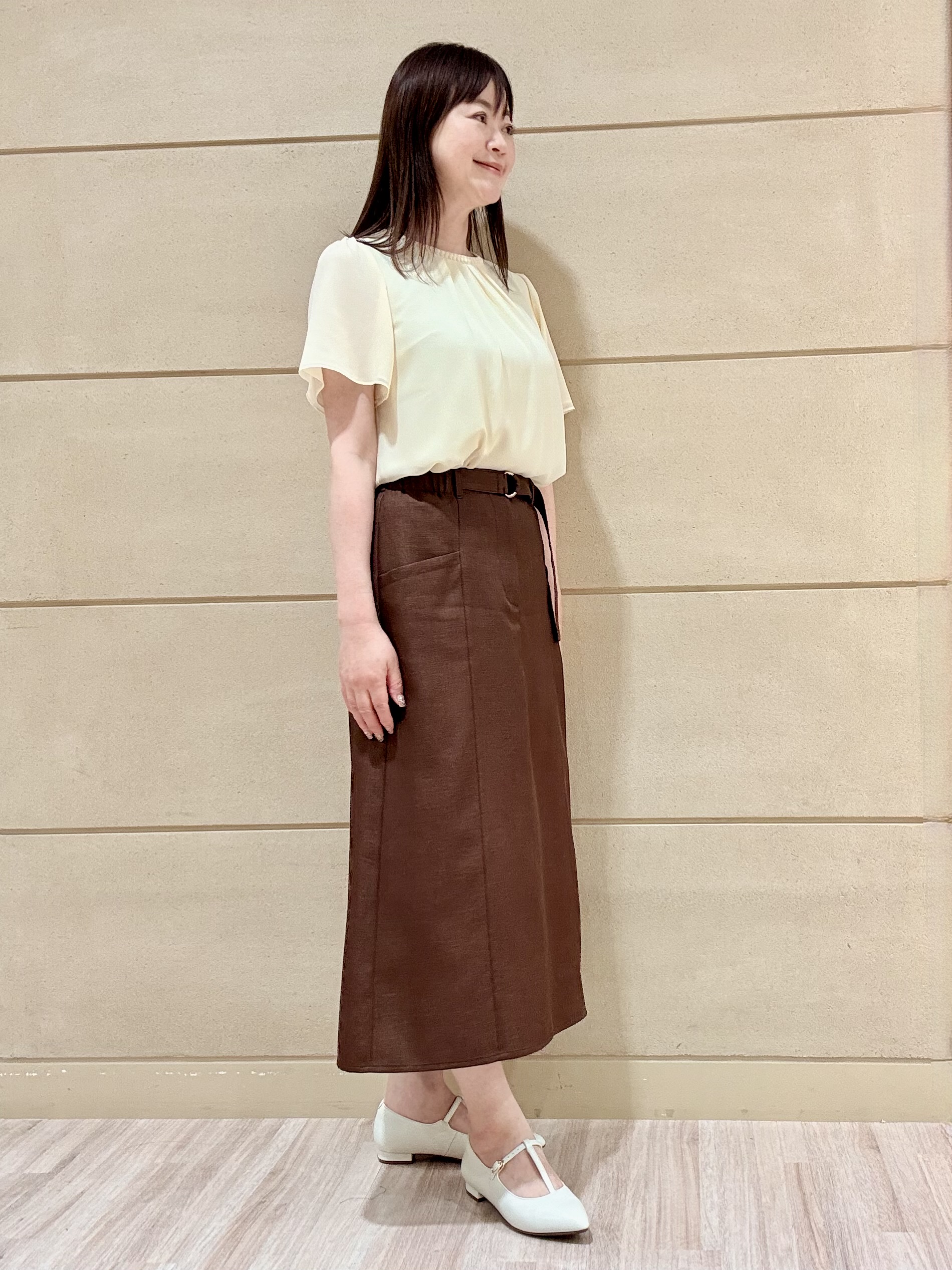 Marさんの「Reflect｜【S-4Lサイズ/UVカット／接触冷感】シフォンジャージブラウス」を使ったコーディネート