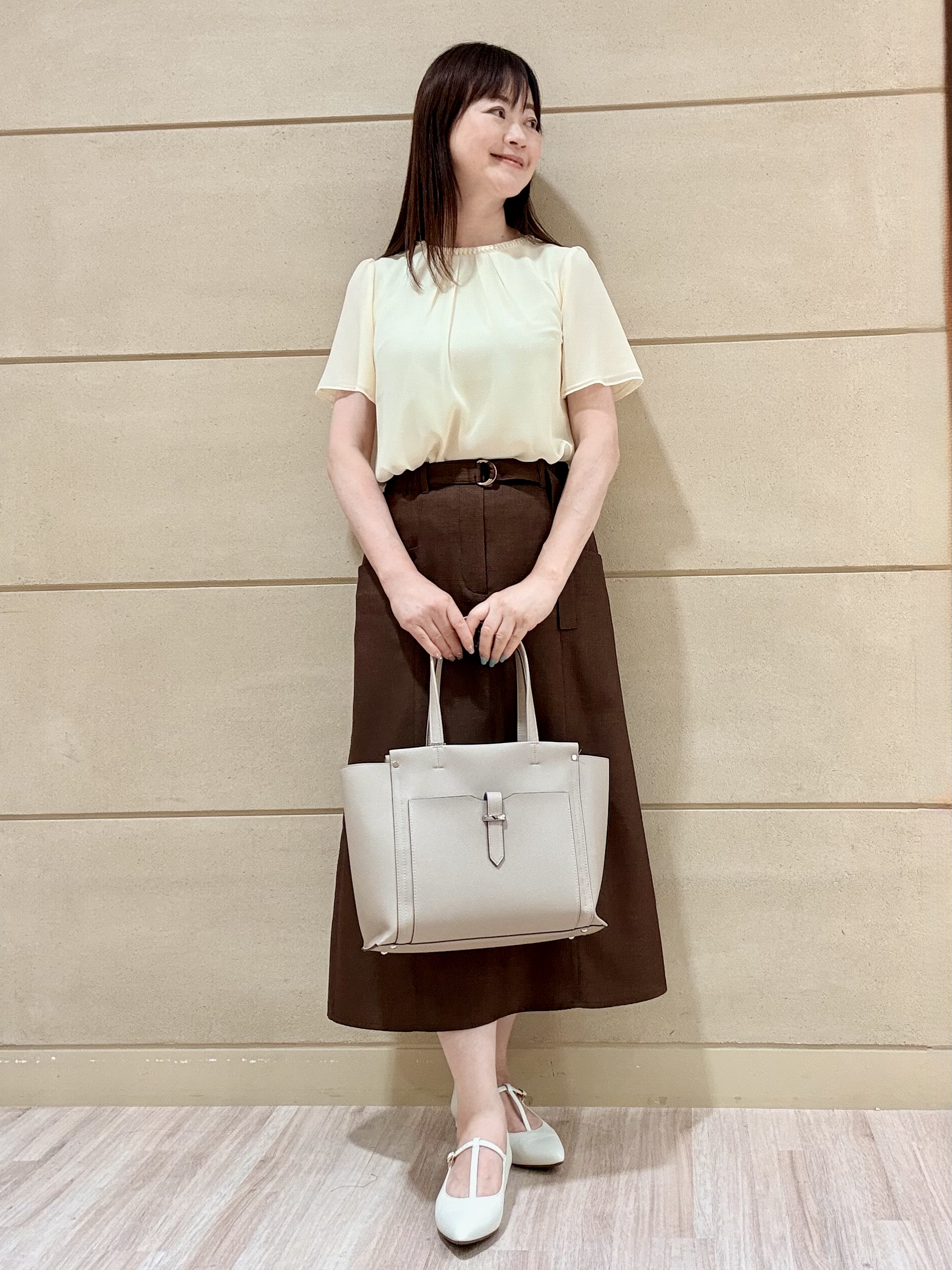 Marさんの「Reflect｜【S-4Lサイズ/UVカット／接触冷感】シフォンジャージブラウス」を使ったコーディネート