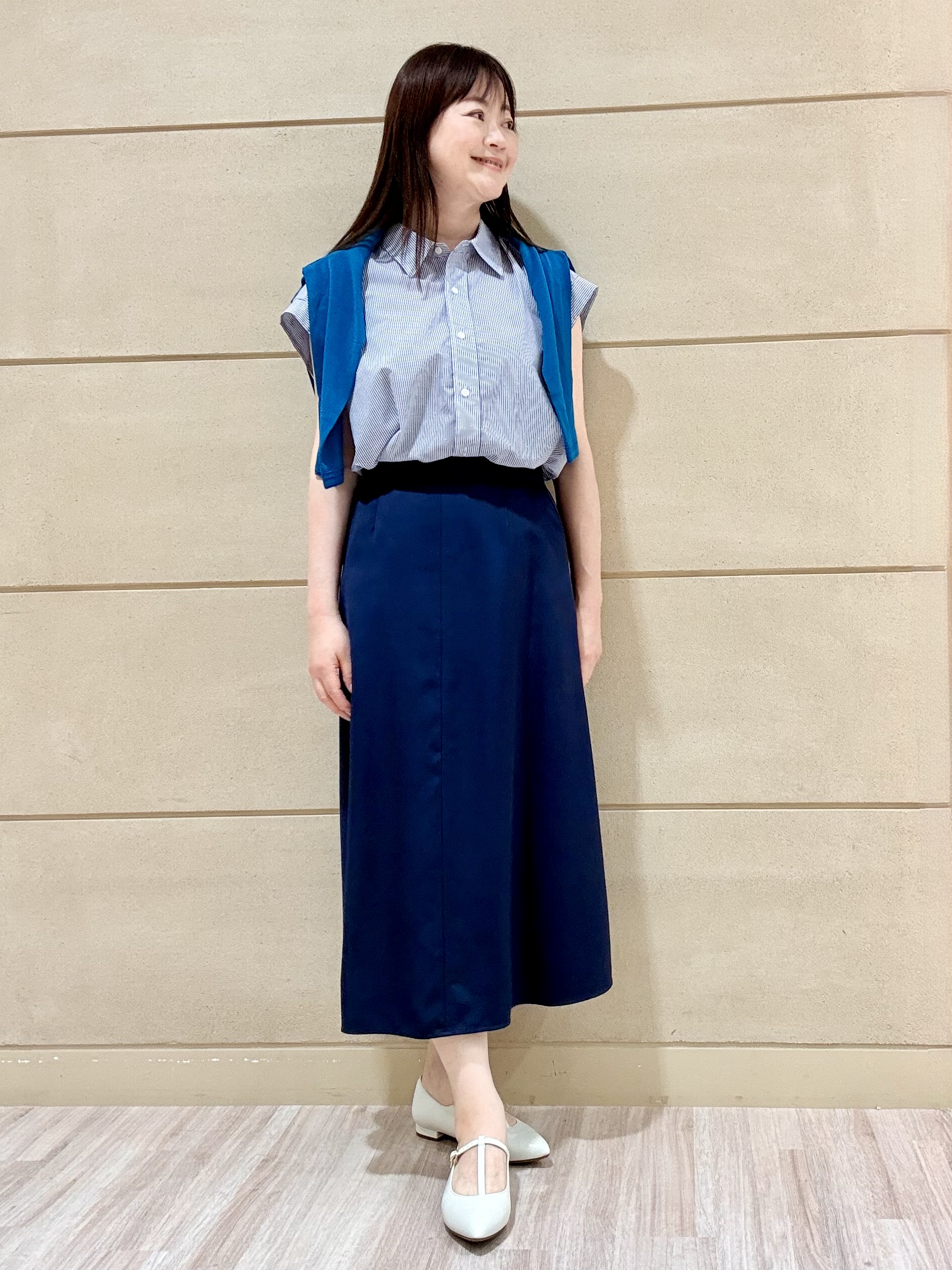Marさんの「Reflect｜【接触冷感】フレンチスリーブシャツブラウス」を使ったコーディネート